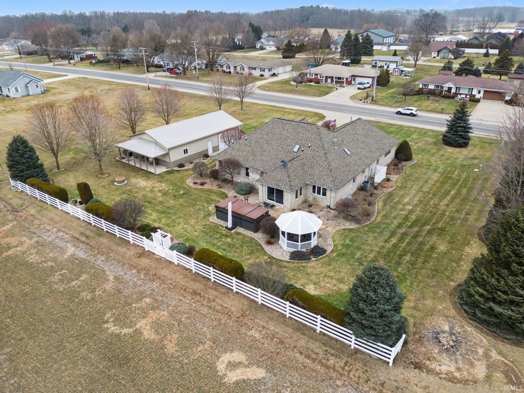 Aerial perspective of suburban area