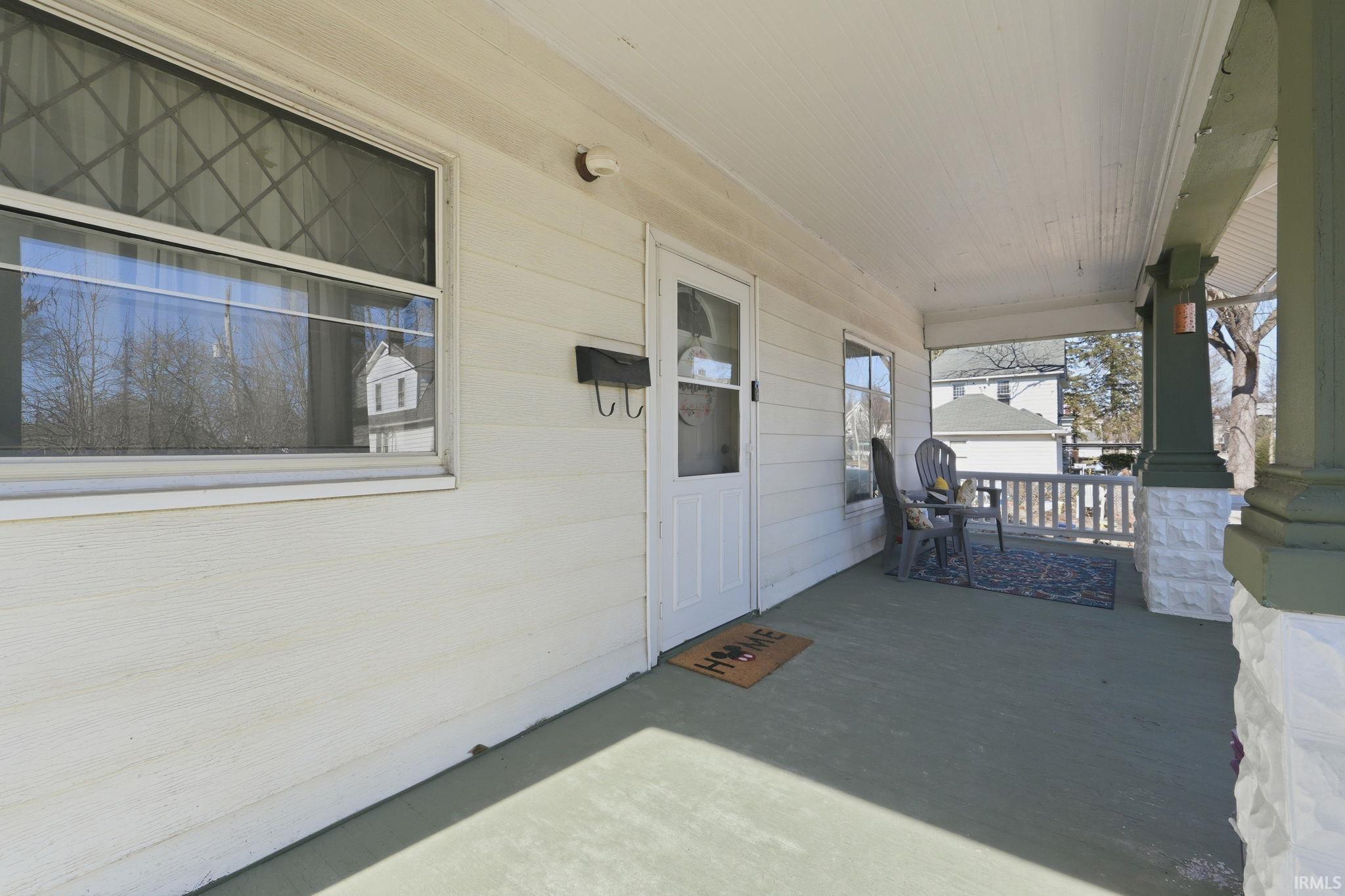 View of covered porch