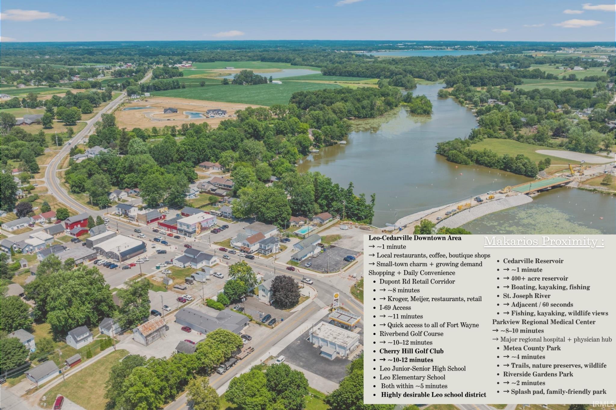 Drone / aerial view of a nearby body of water