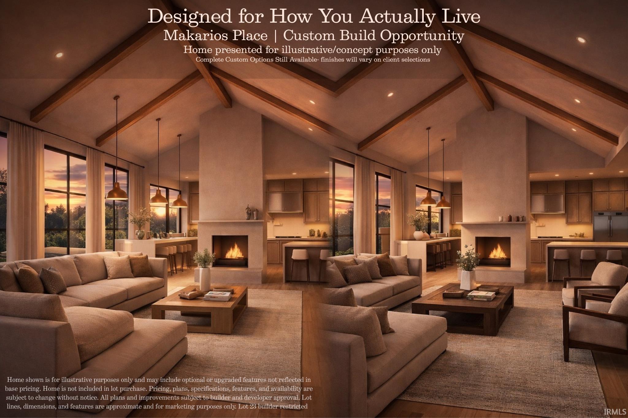 Living room featuring a fireplace, wood finished floors, and recessed lighting