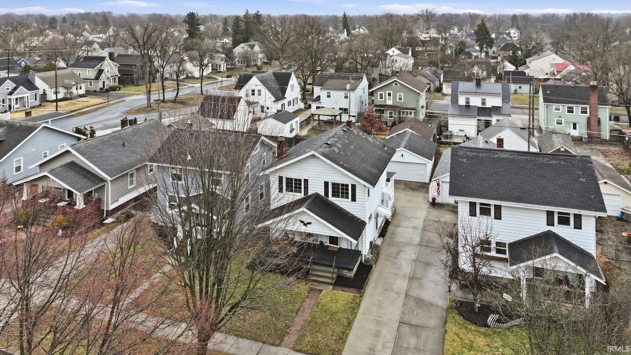 Aerial view of residential area