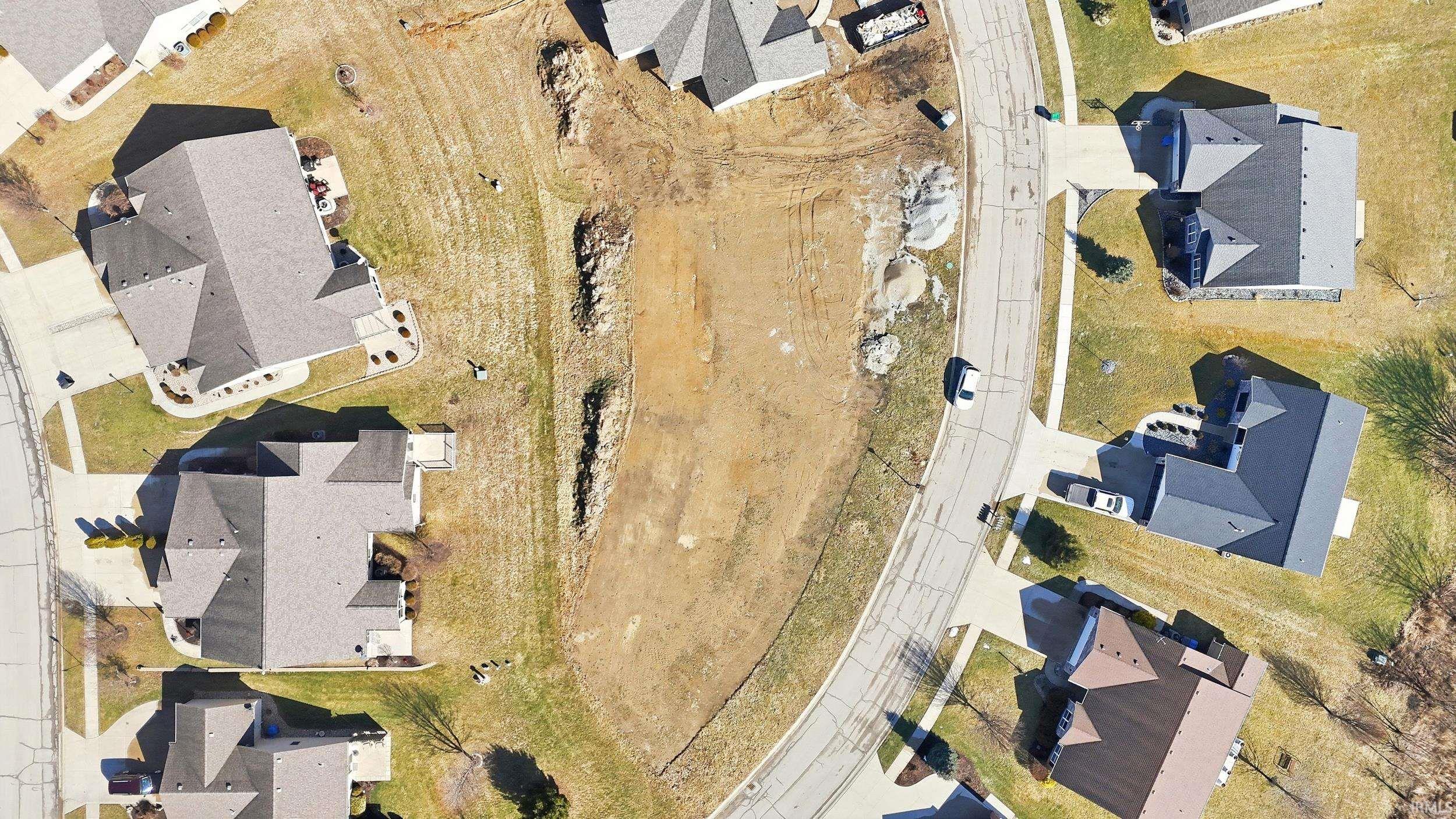 Aerial view of residential area