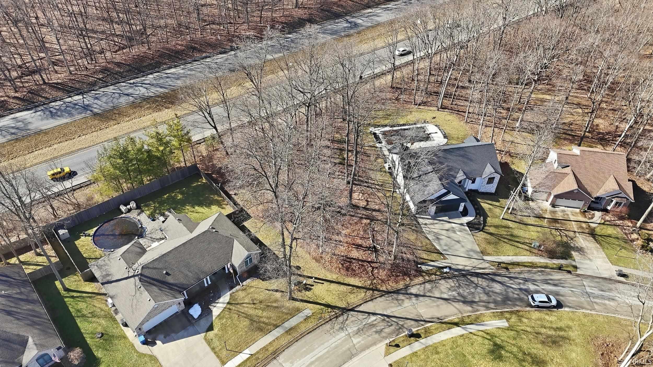 Aerial perspective of suburban area