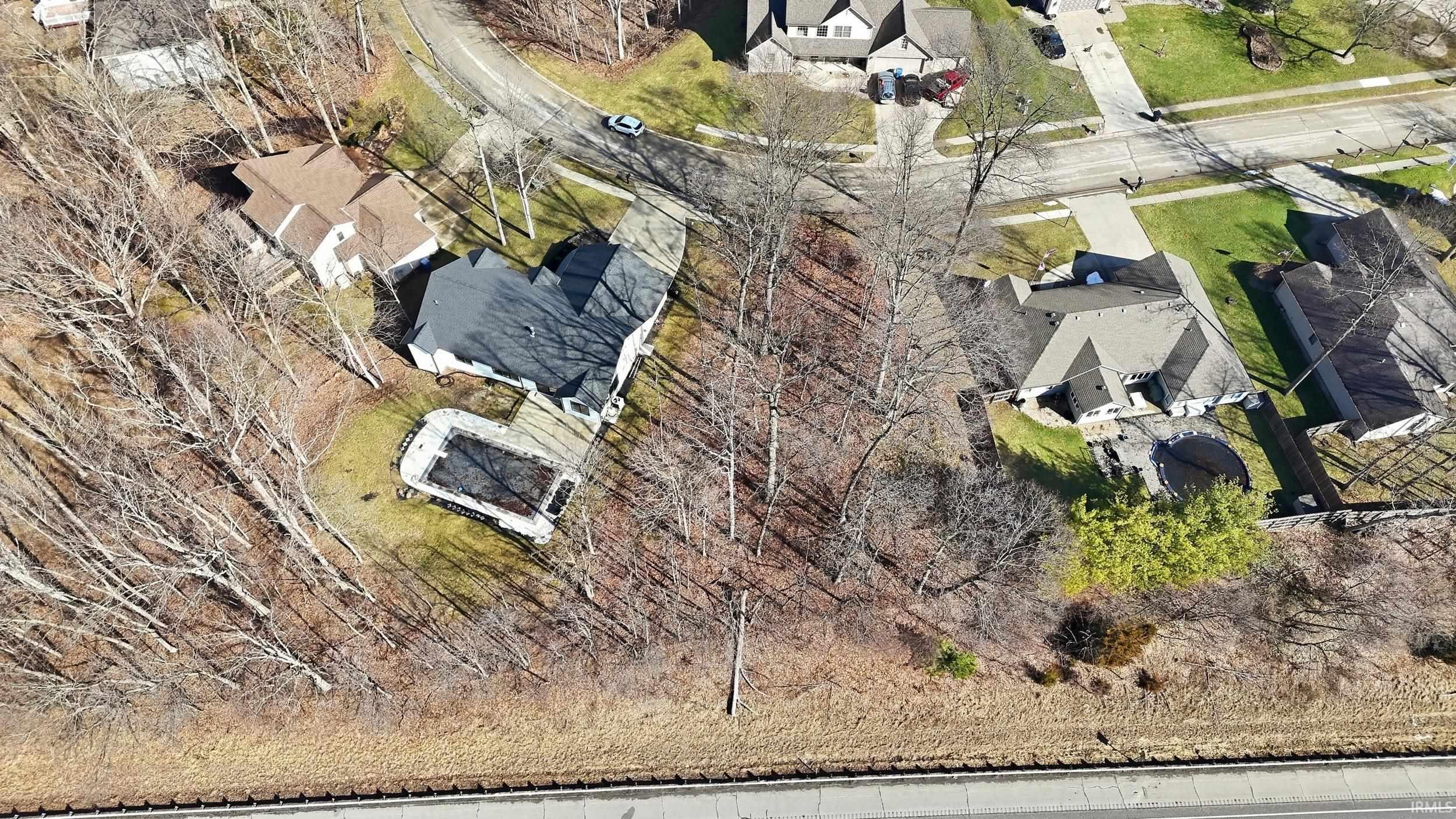 Aerial view of residential area