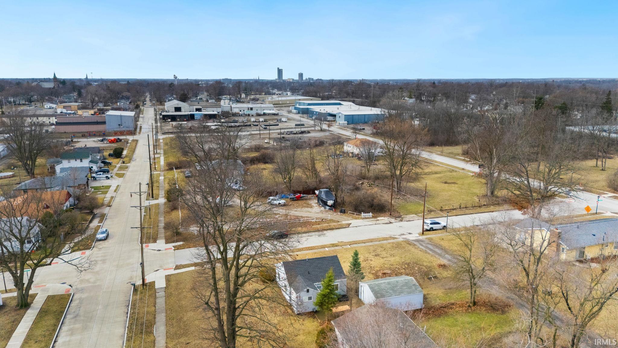 Aerial view of industrial structures