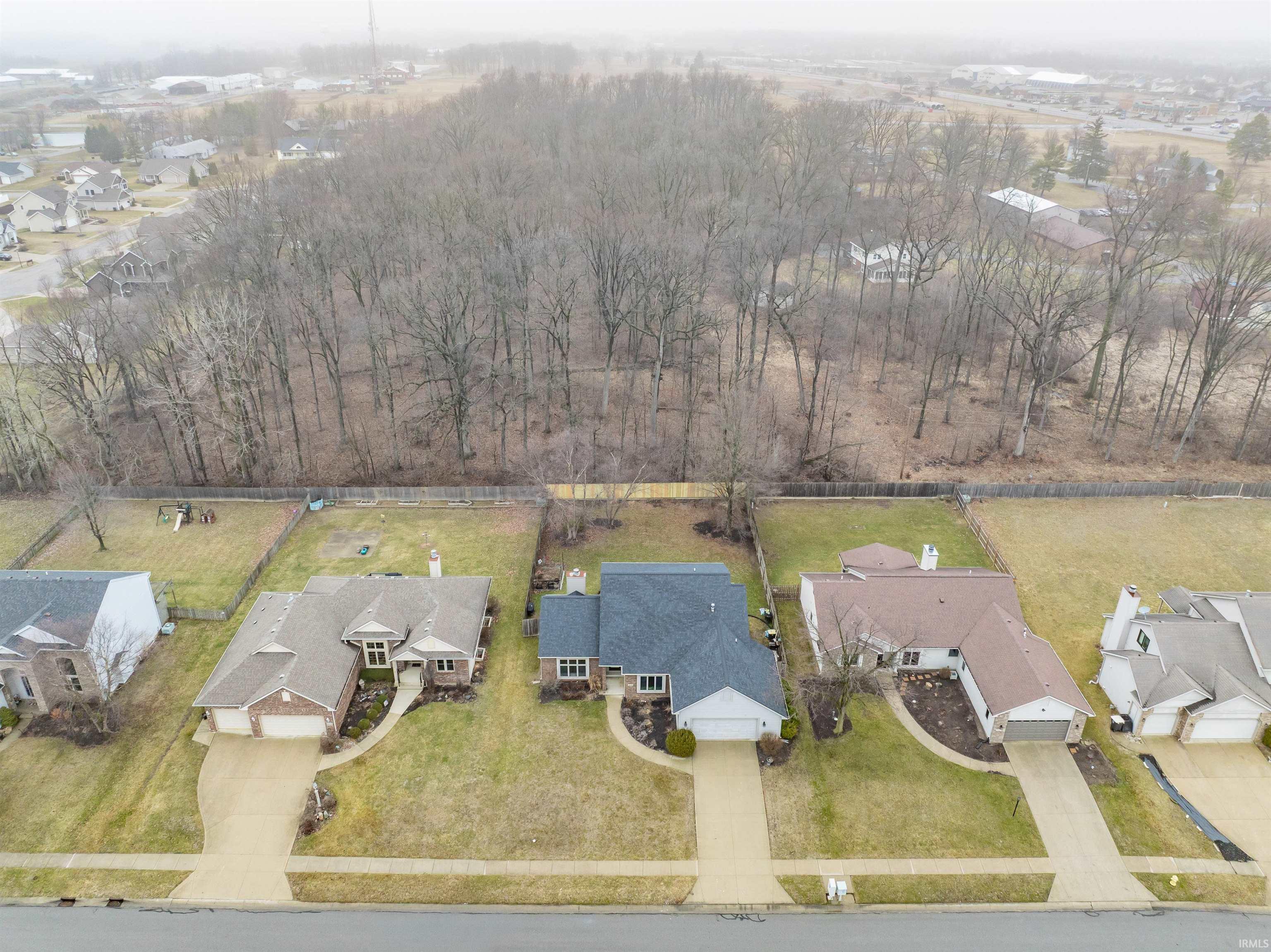 Aerial view of residential area