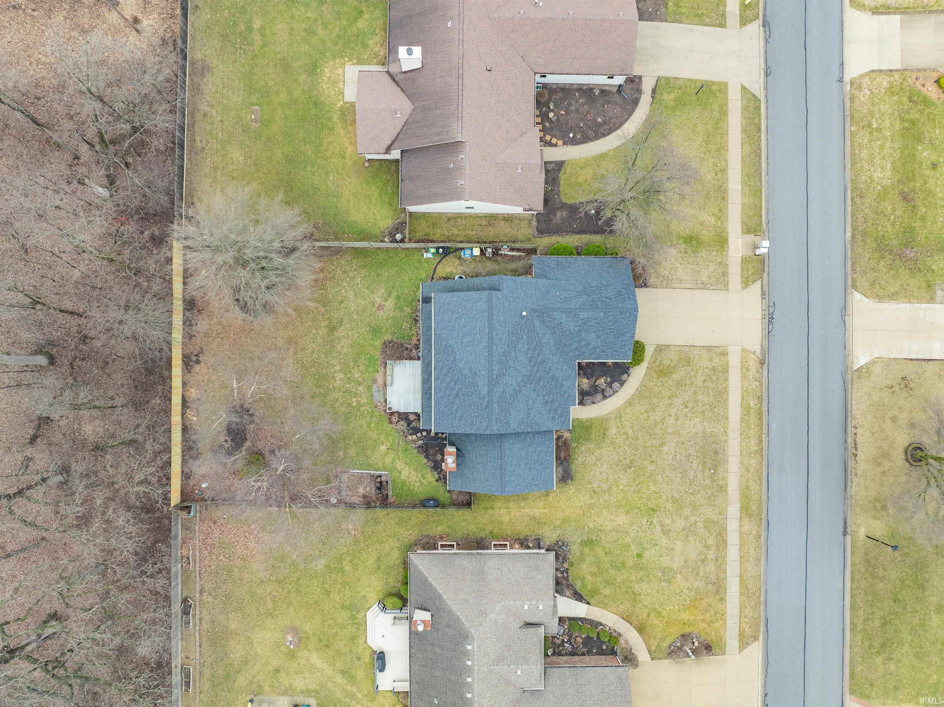 Aerial perspective of suburban area