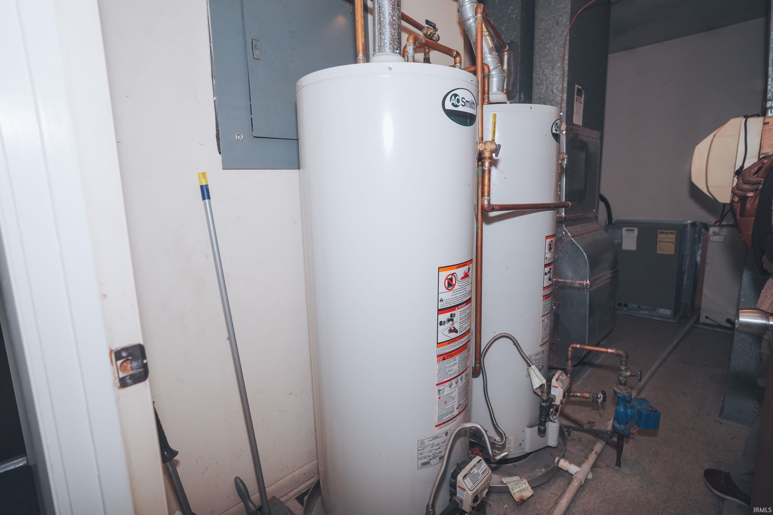 Utilities featuring gas water heater