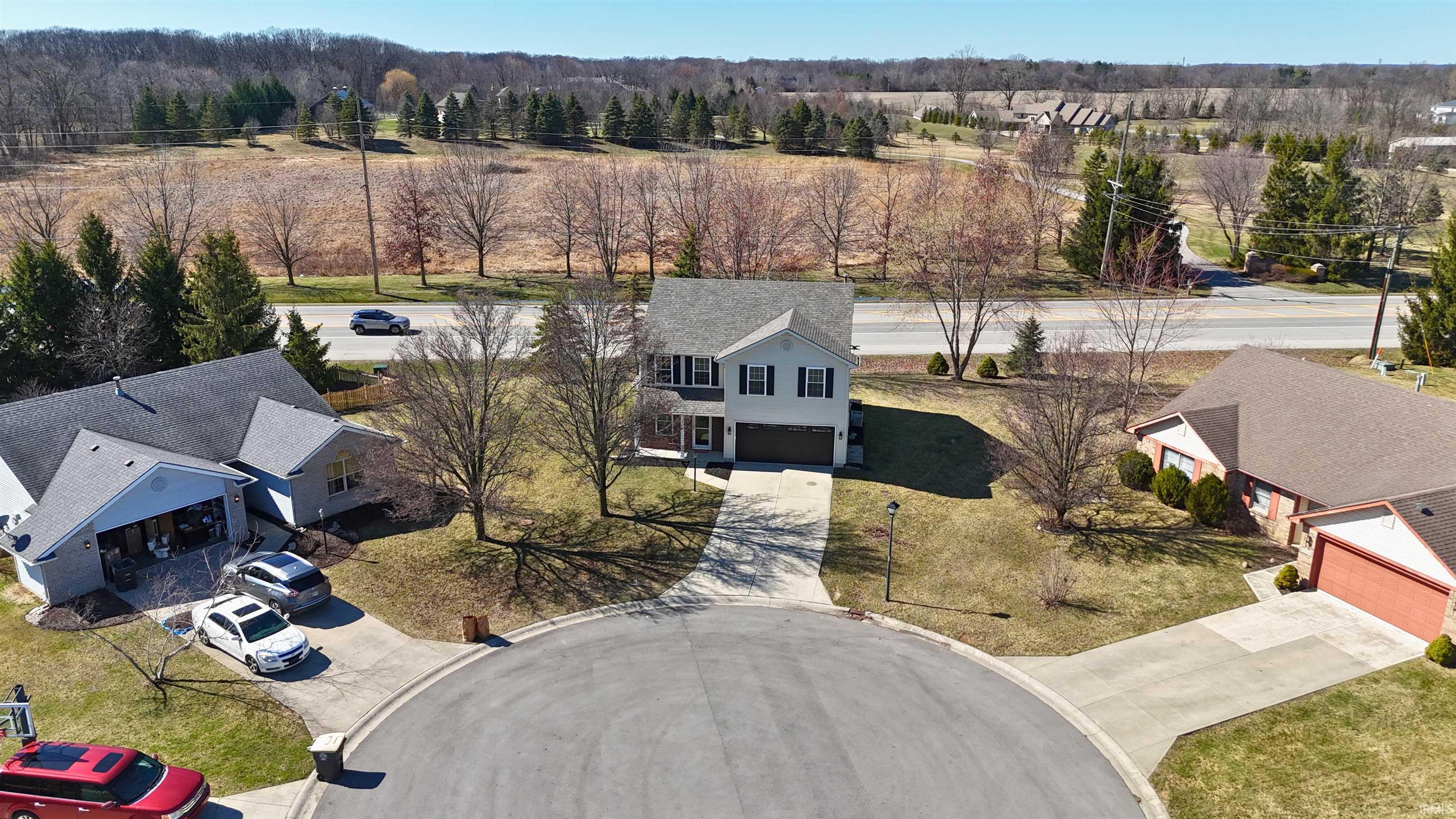 Aerial view of residential area