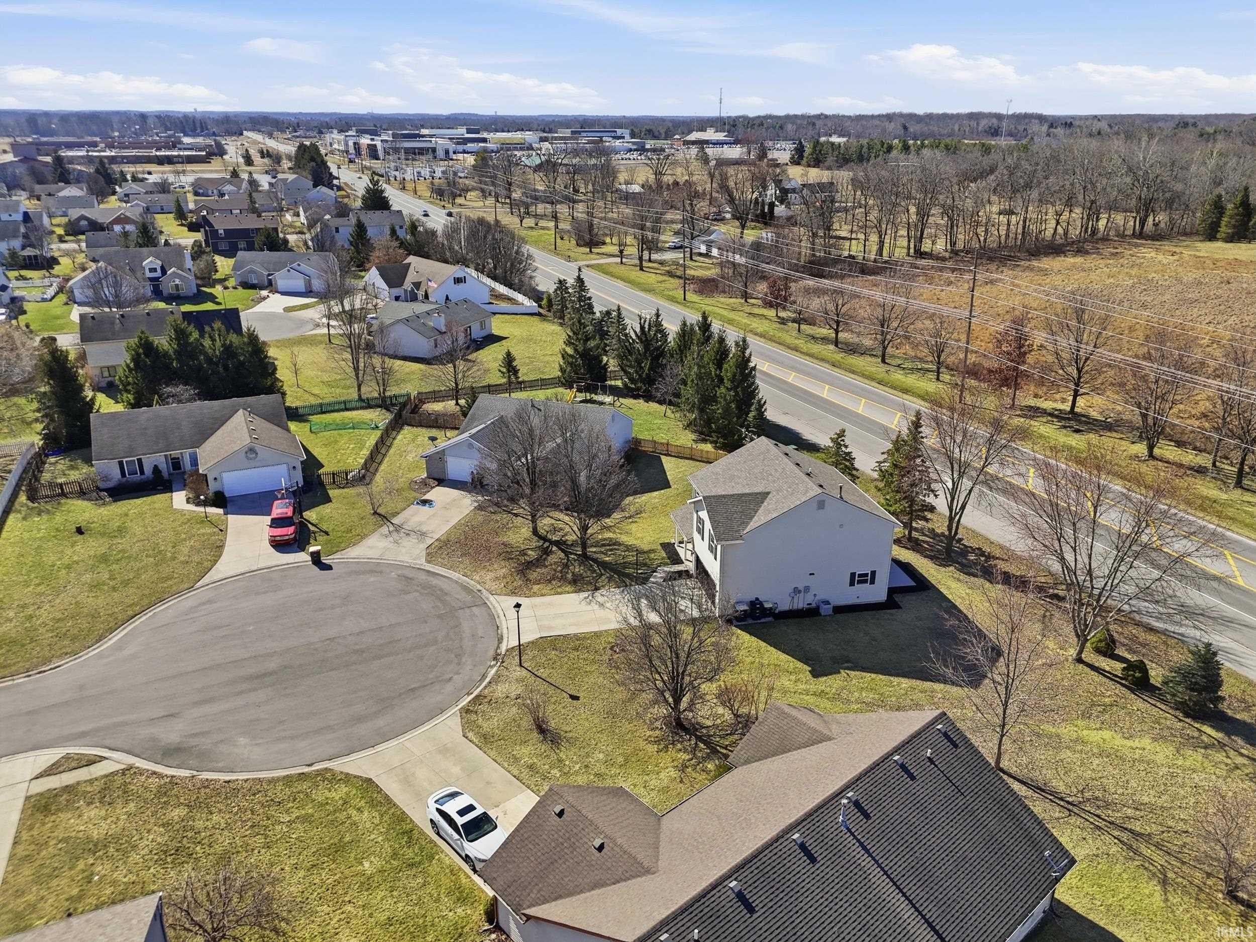 Aerial view of residential area