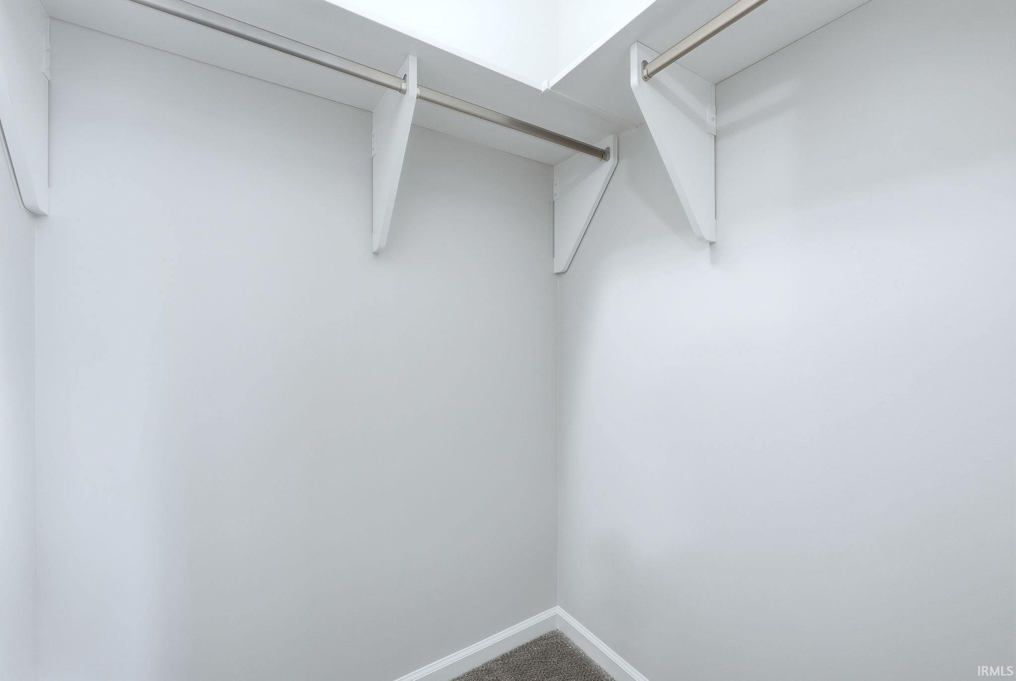 Walk in closet with carpet flooring