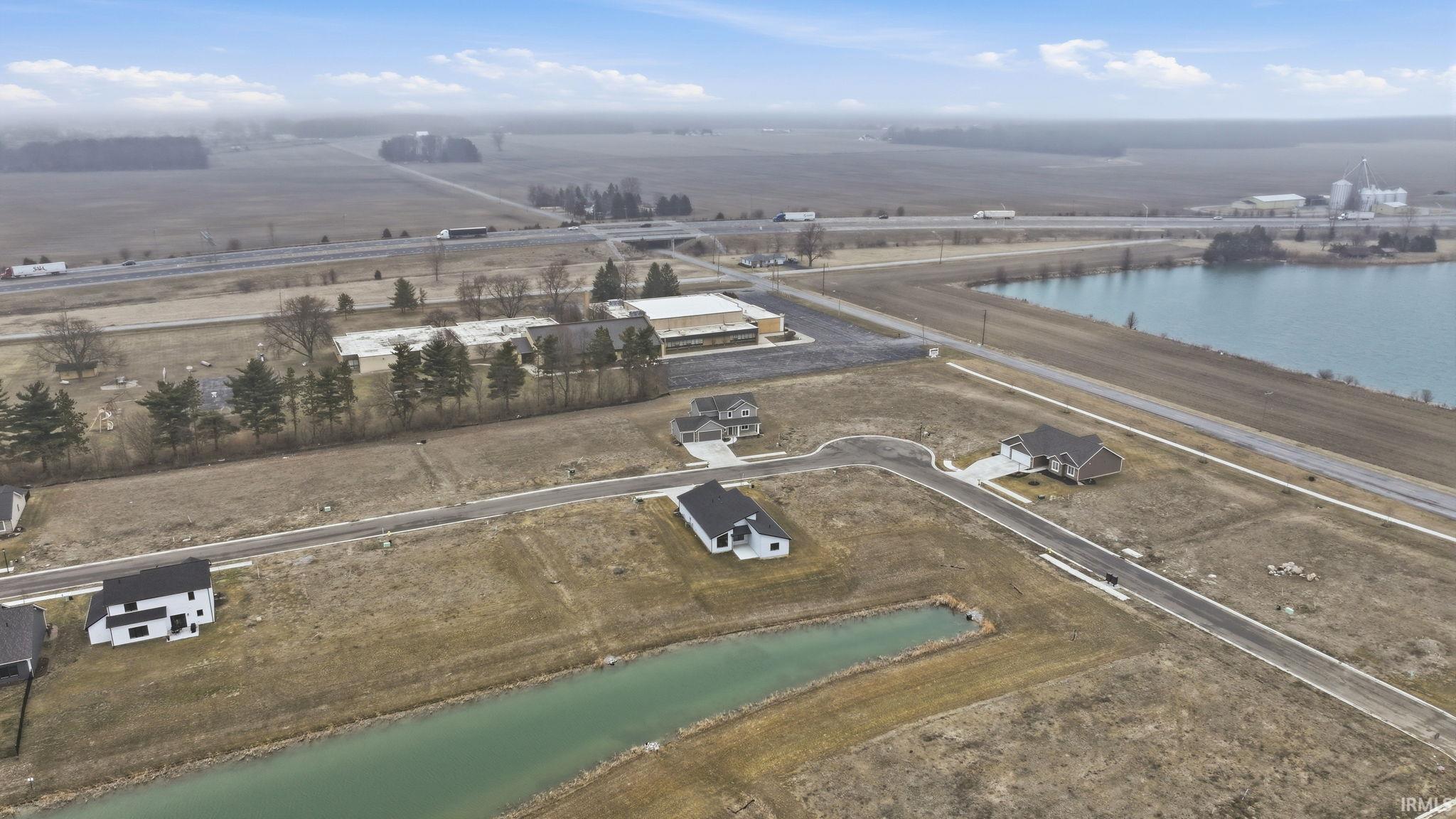 Aerial view of a large body of water