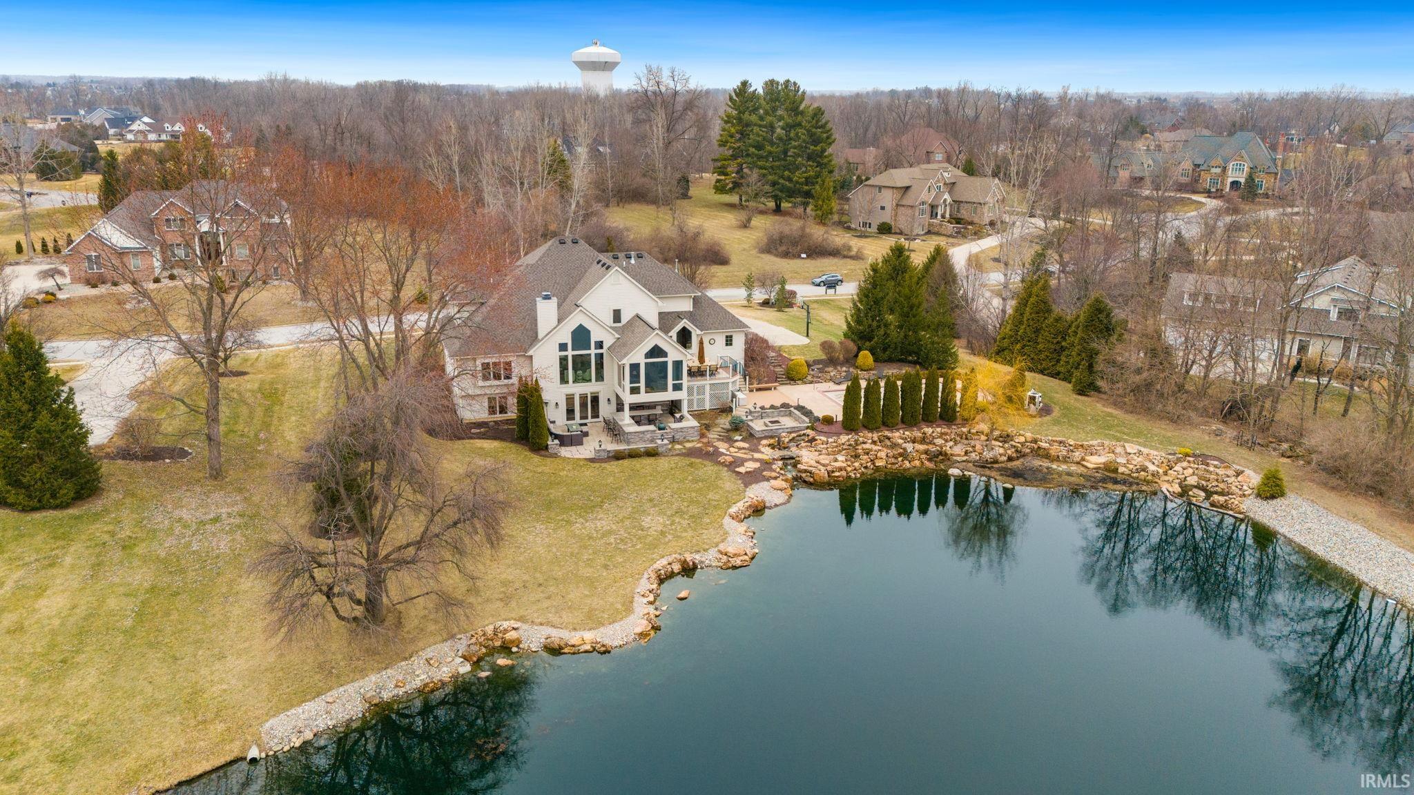 Aerial perspective of suburban area