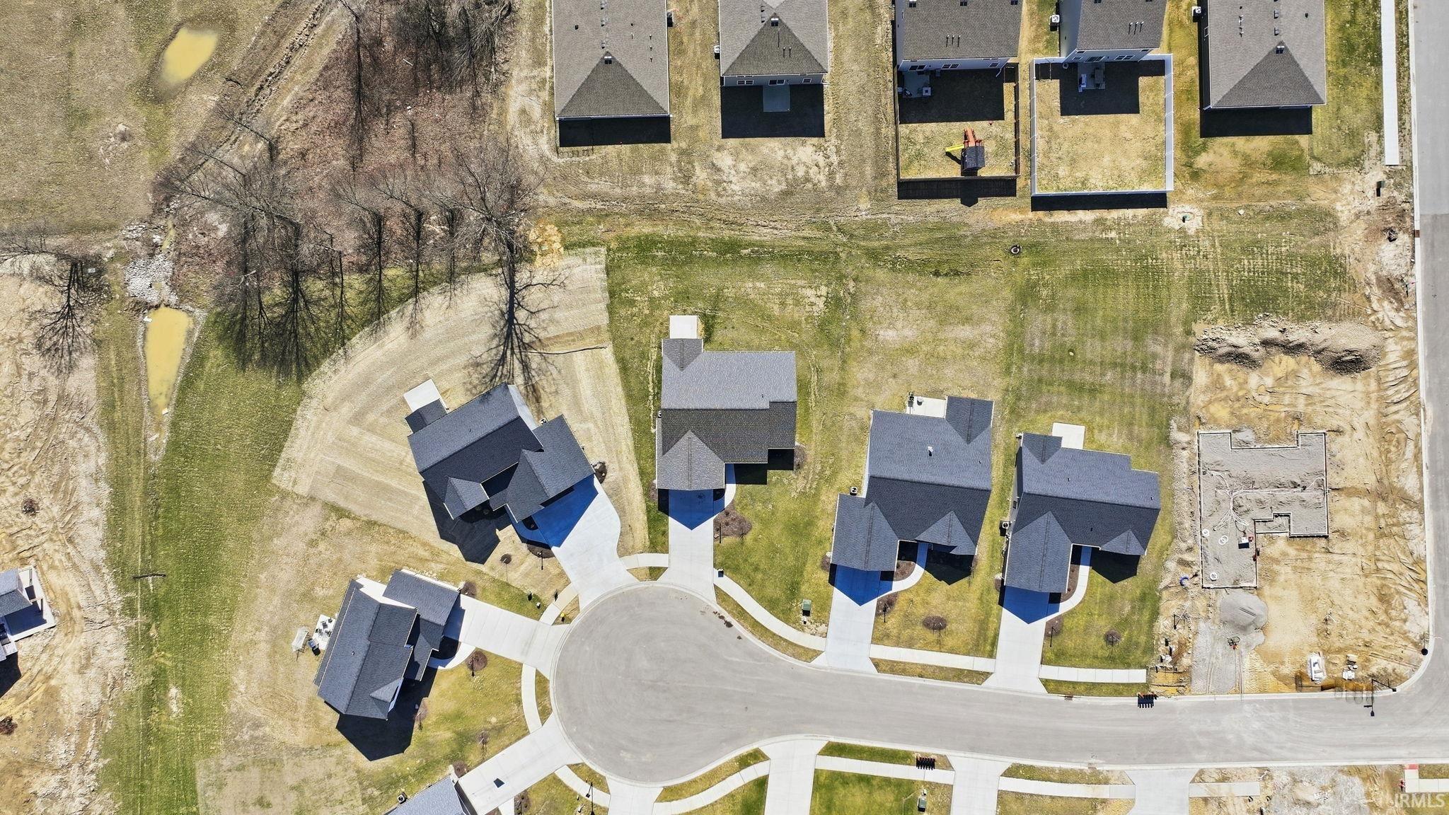 Aerial perspective of suburban area