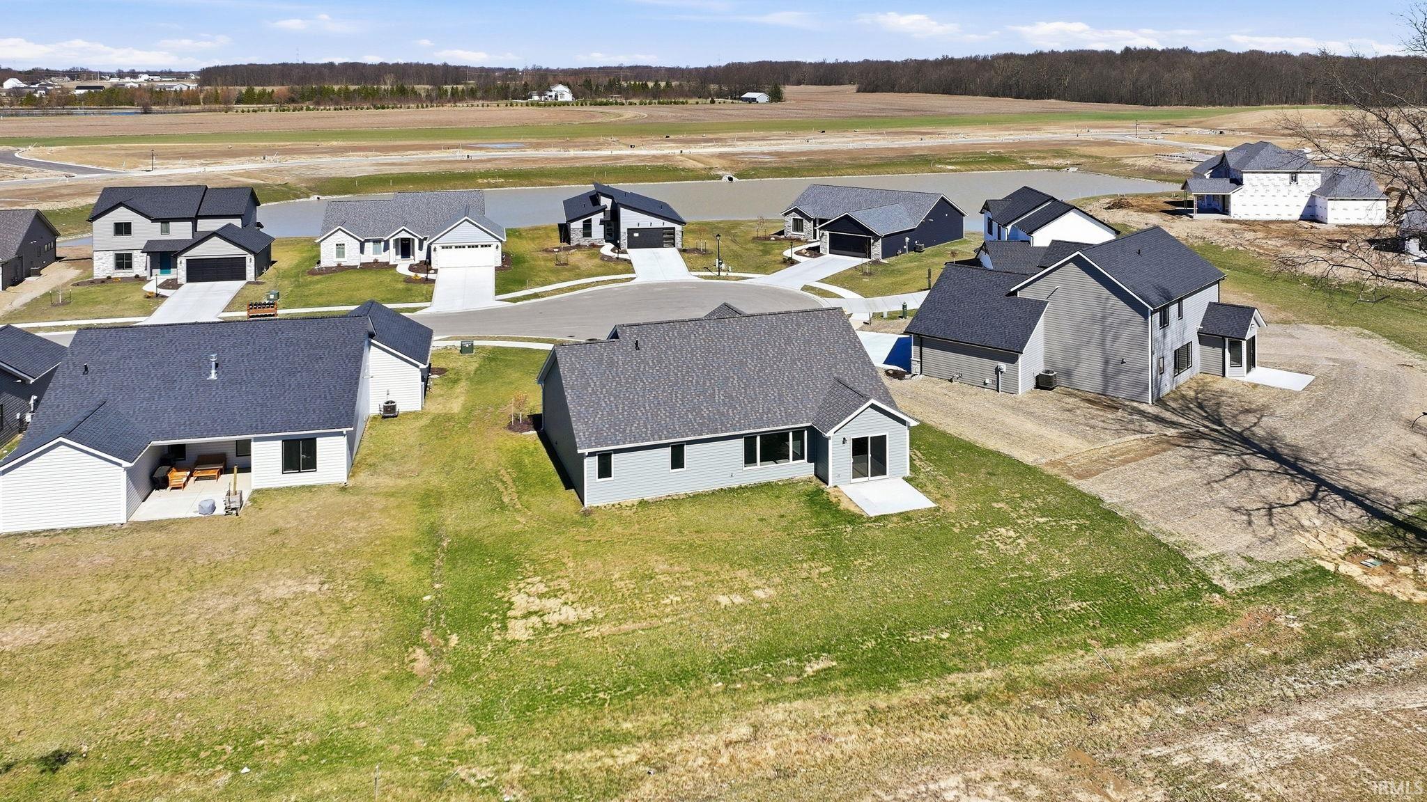 Aerial view of residential area