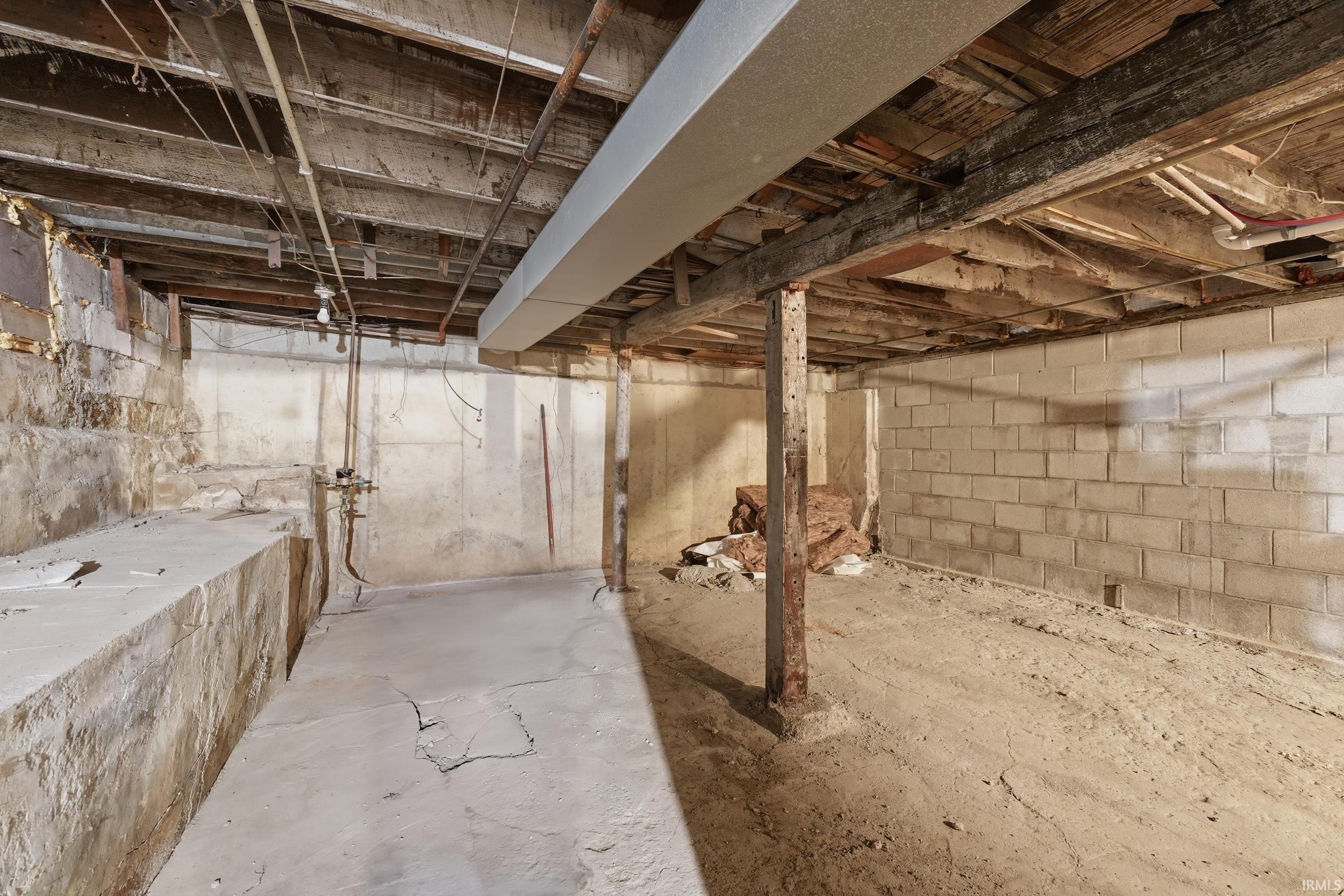 View of unfinished below grade area