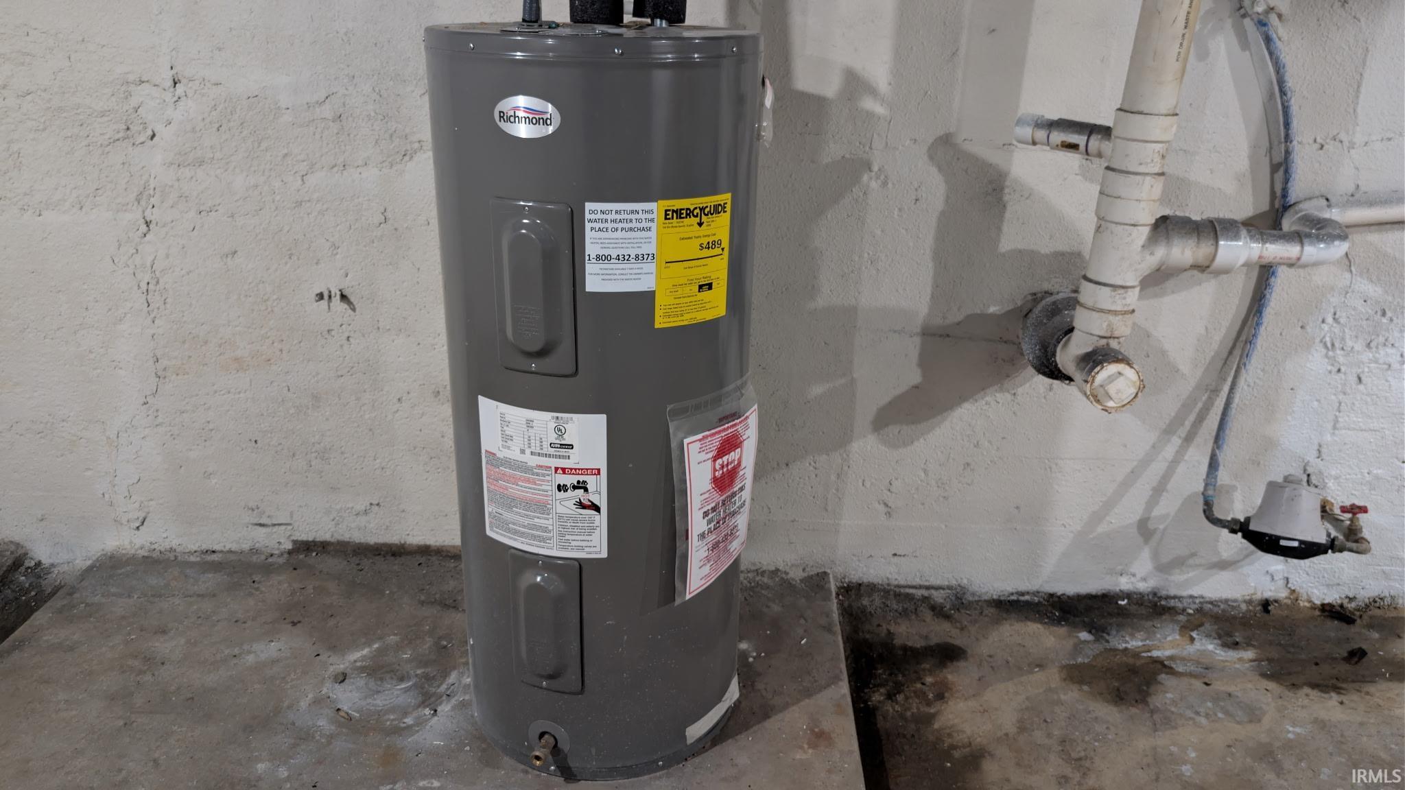 Utility room with water heater