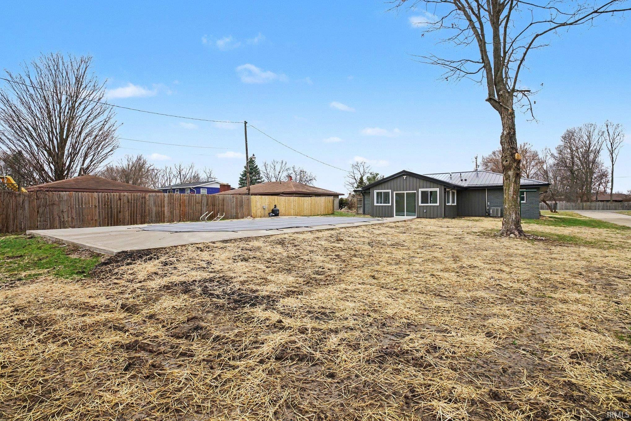 View of fenced yard