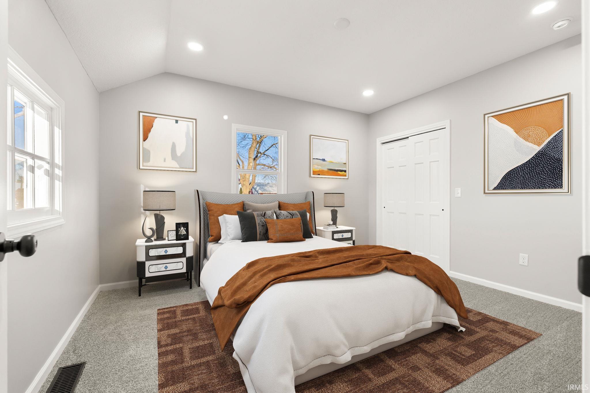Virtually staged bedroom