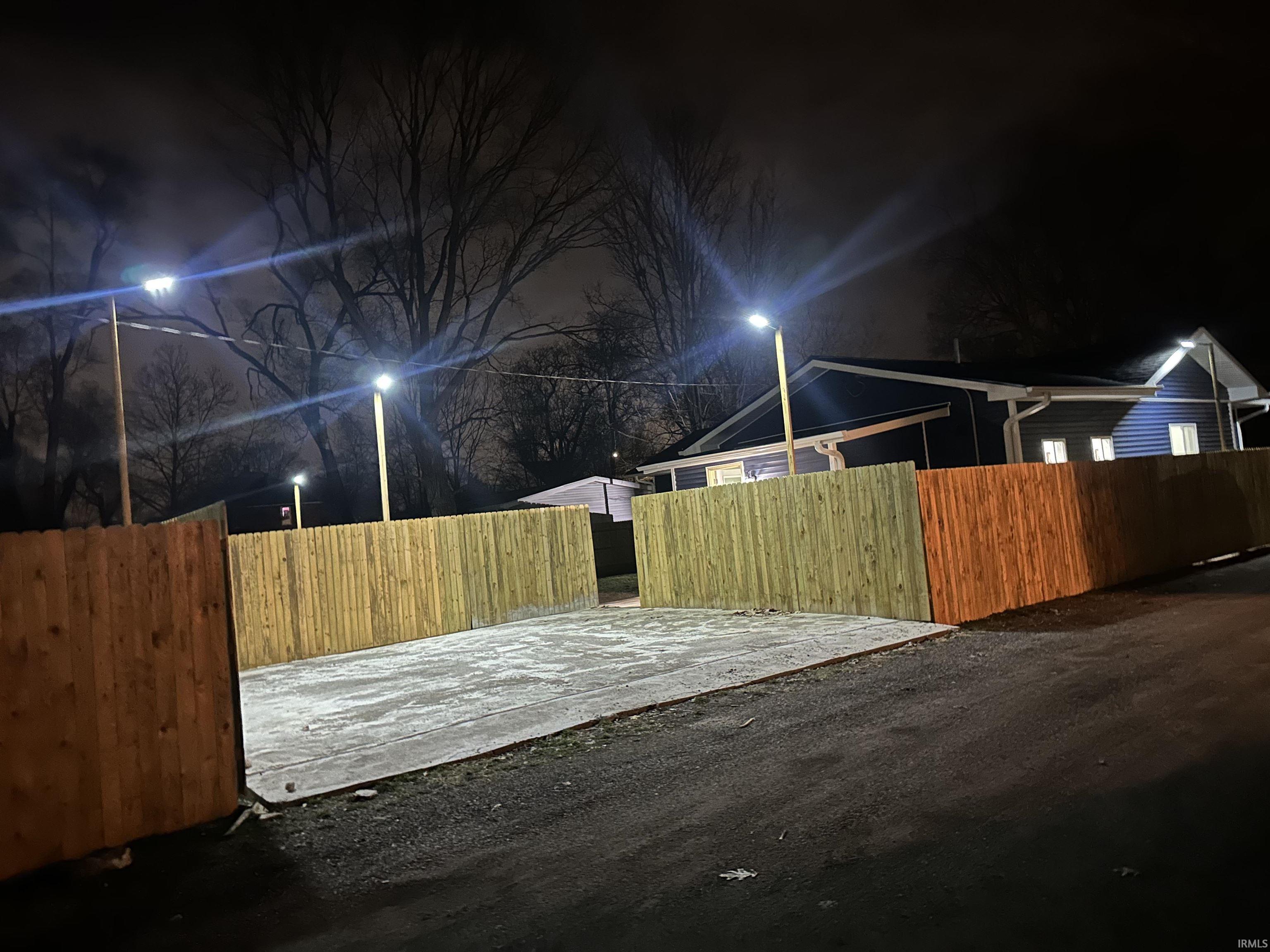 Exterior space featuring wooden walls