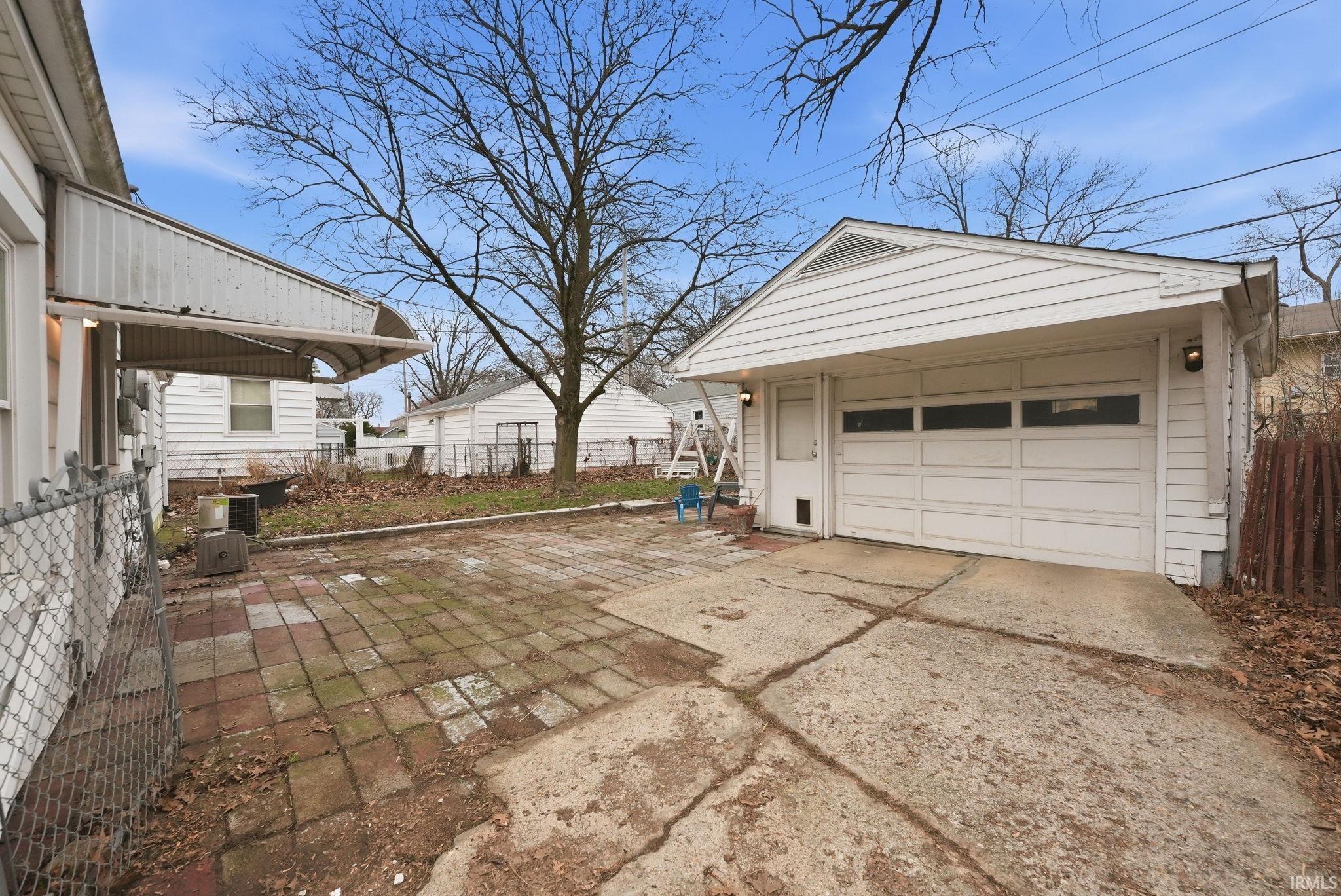 View of detached garage