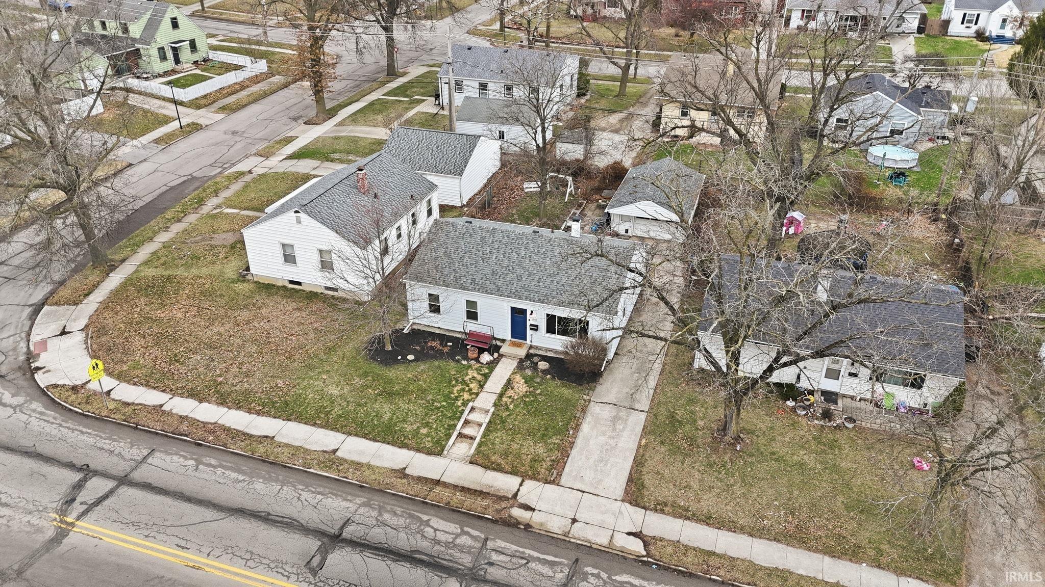 Aerial view of residential area