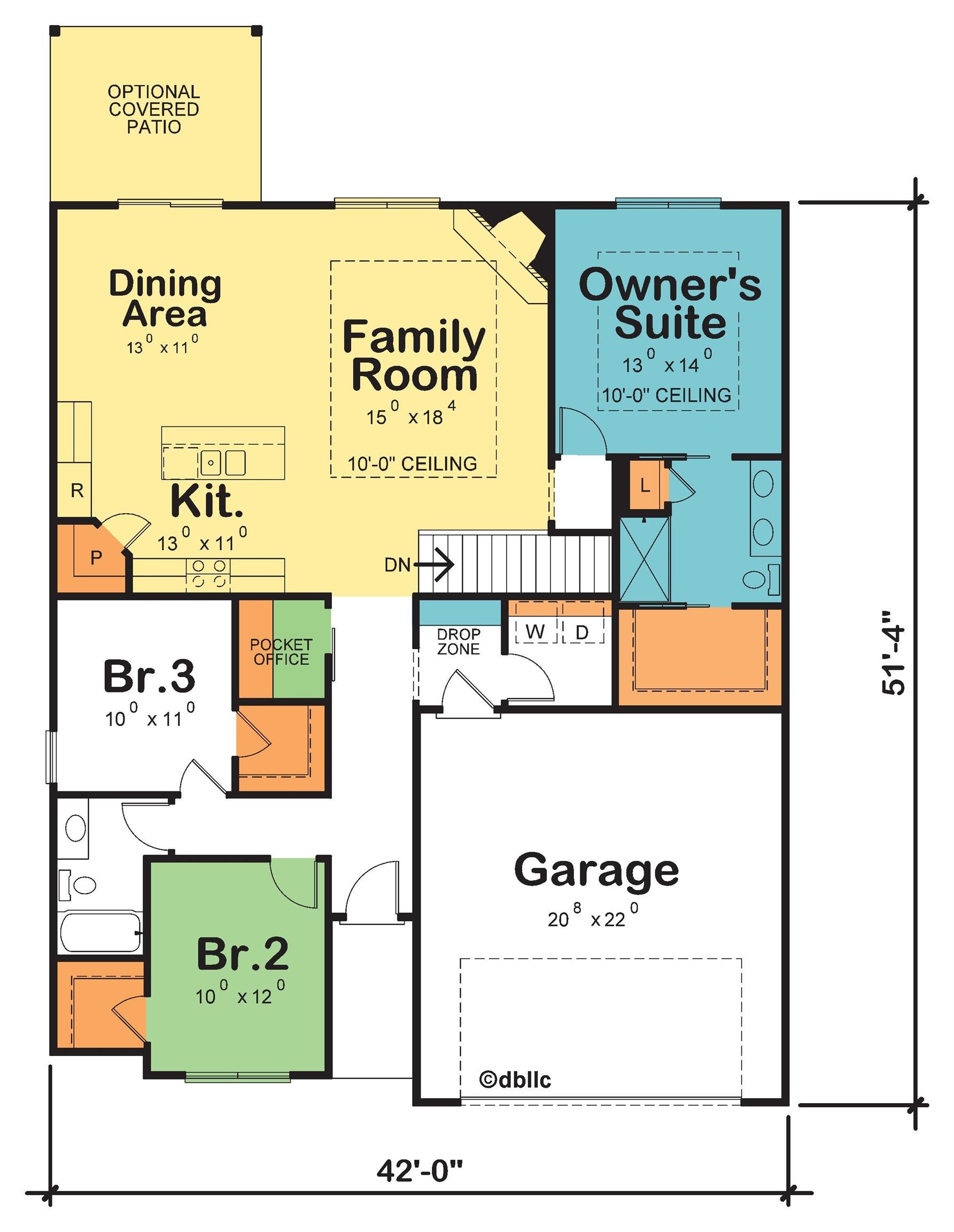 The Shelton plan Total package price (including lot and slab foundation) $325,000