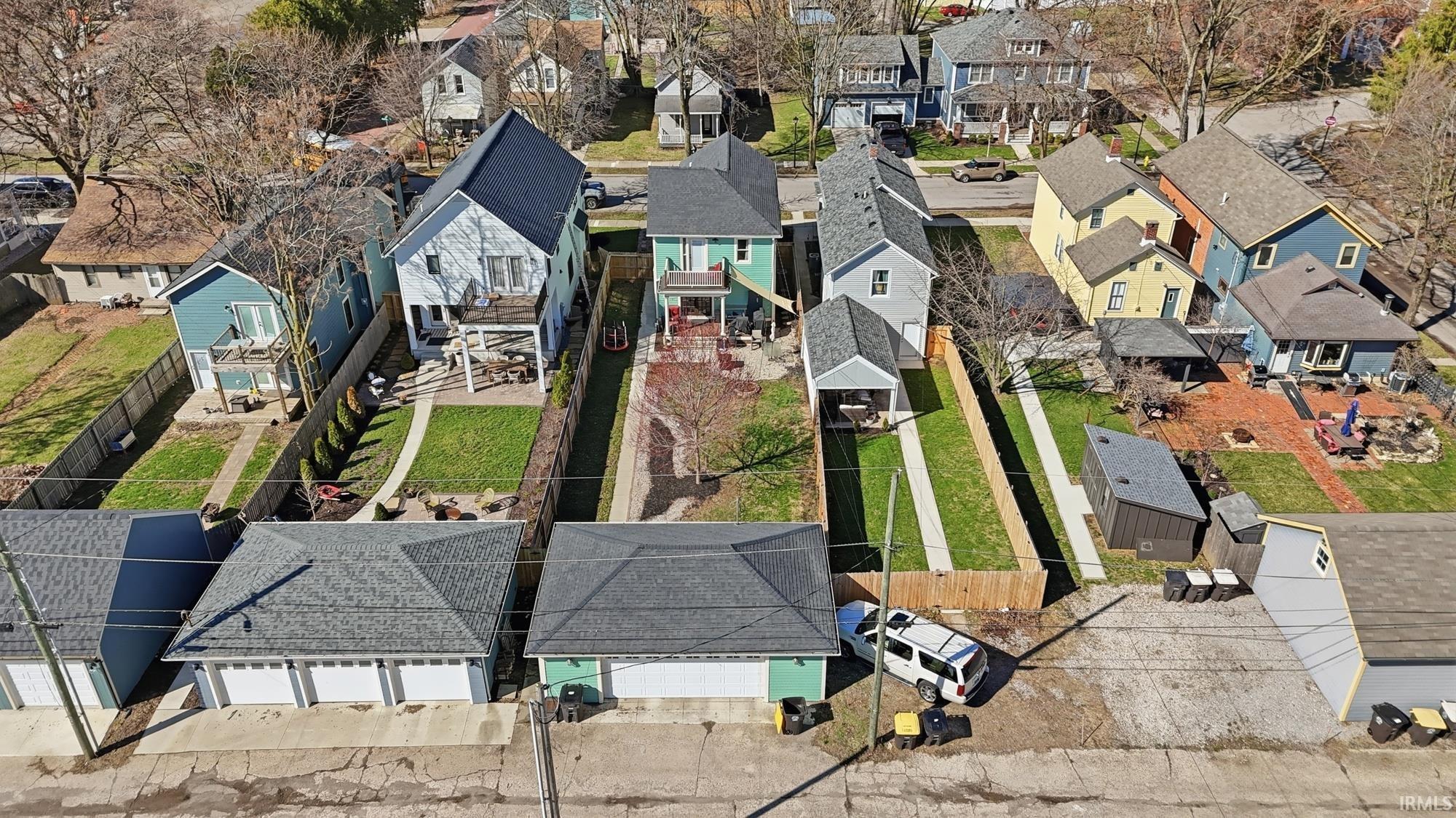 Aerial perspective of suburban area