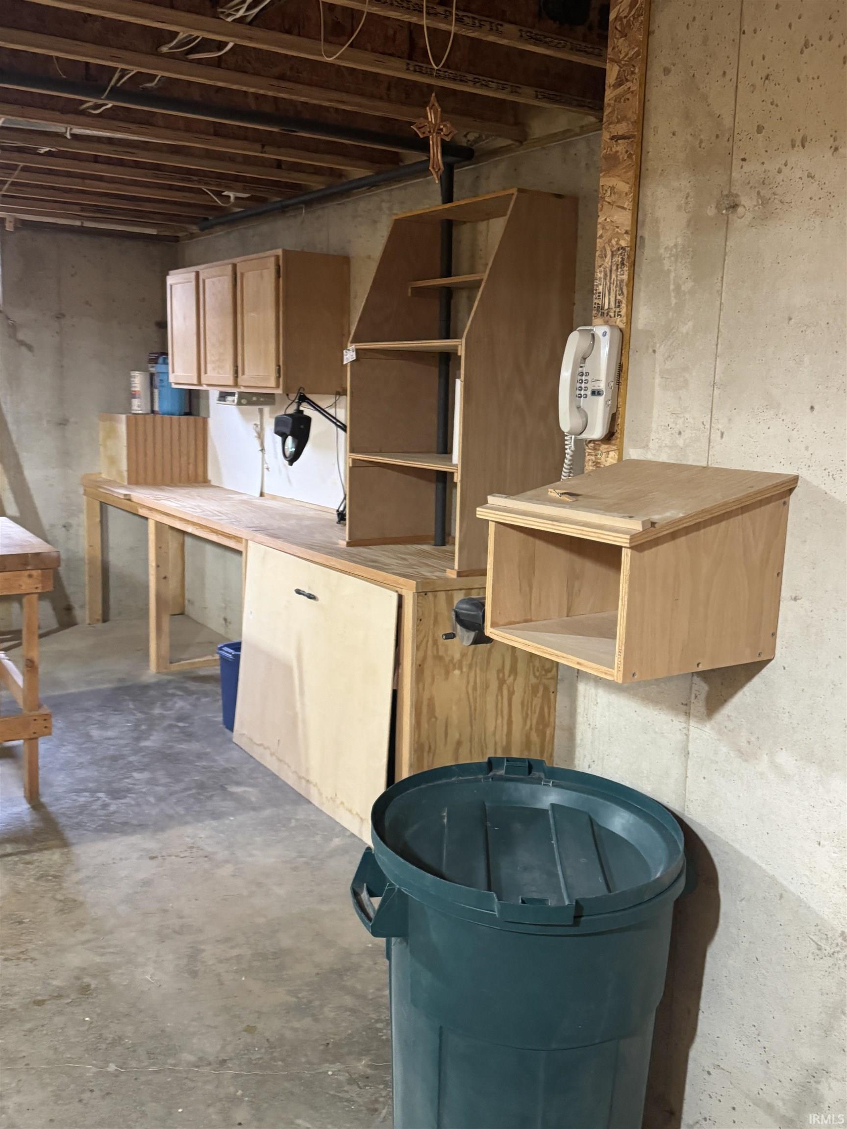 View of unfinished basement
