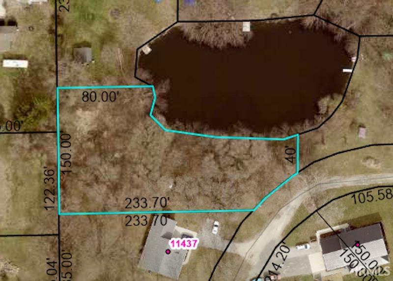 Aerial overview of property's location with property boundaries highlighted