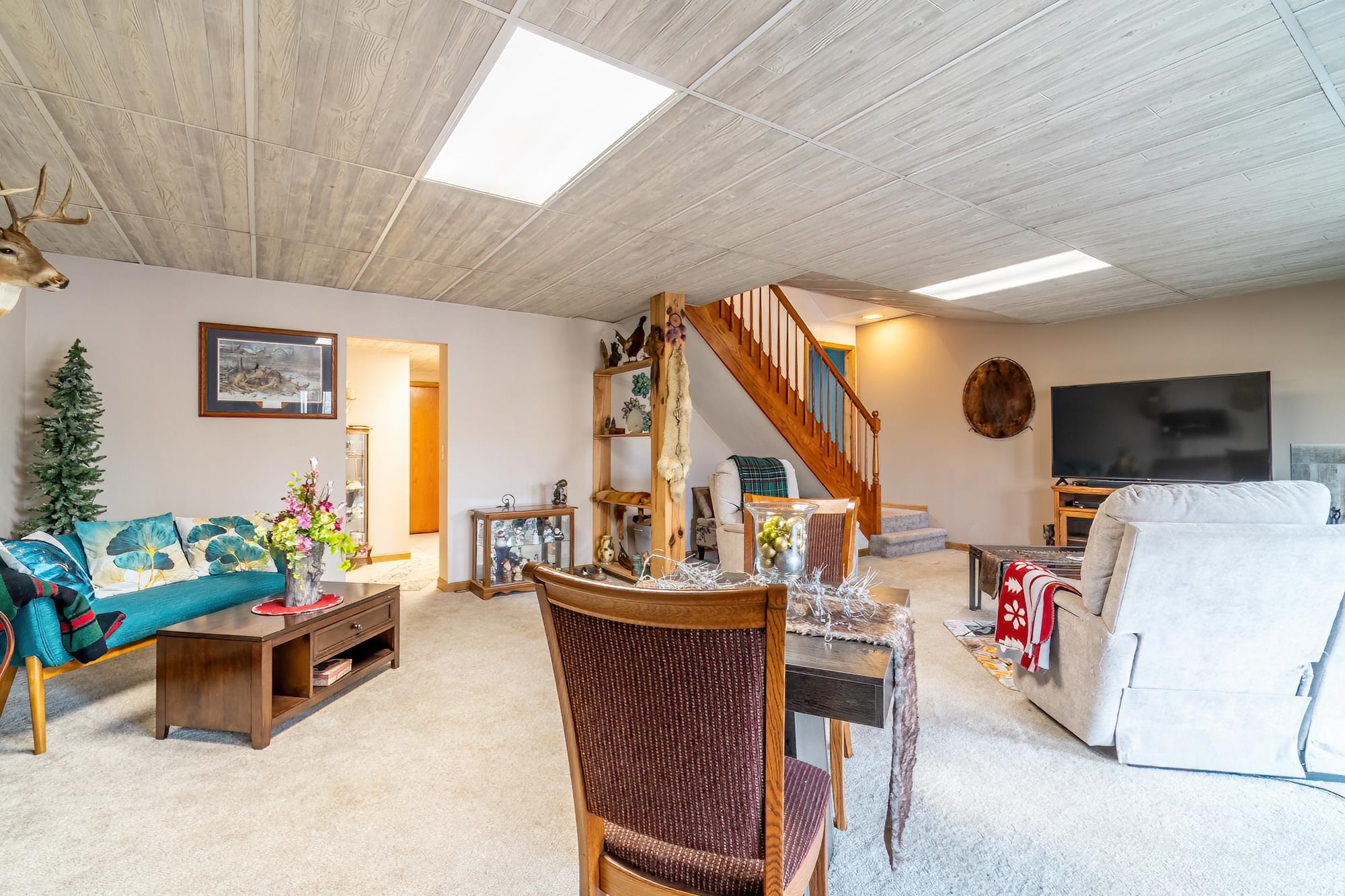 Dining area featuring carpet floors