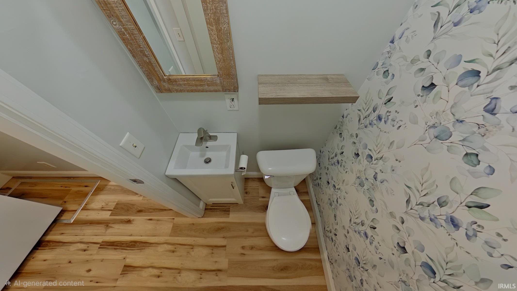 Bathroom featuring toilet and light wood finished floors