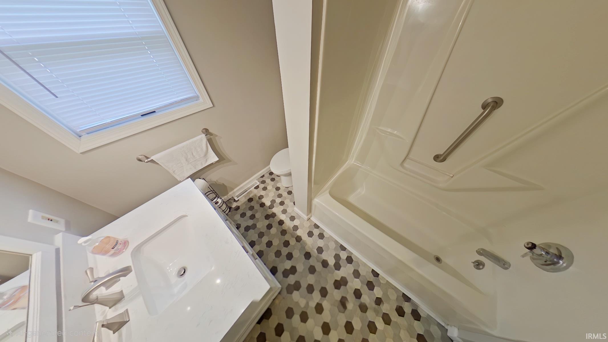 Bathroom featuring a walk in shower and toilet