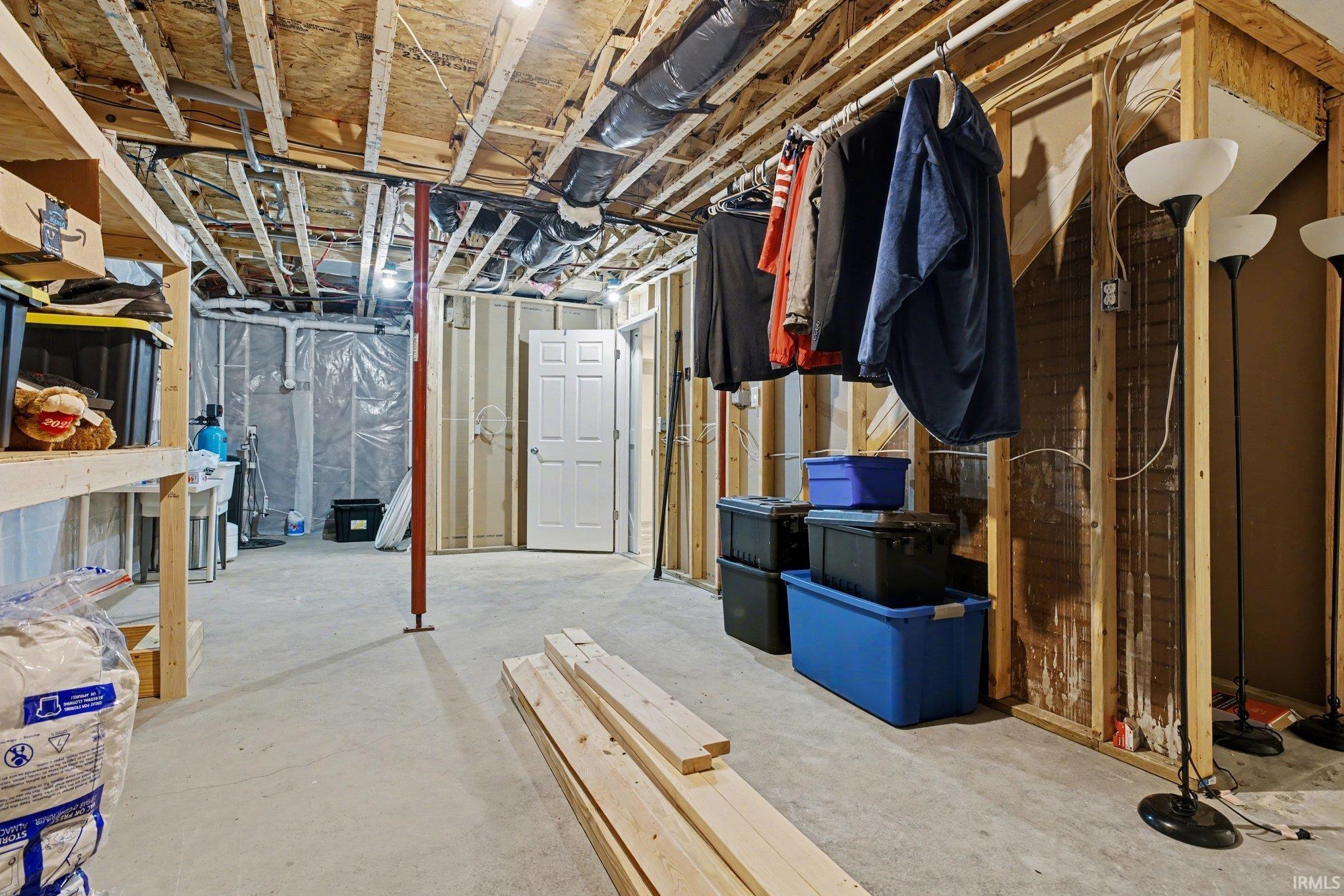 View of unfinished basement