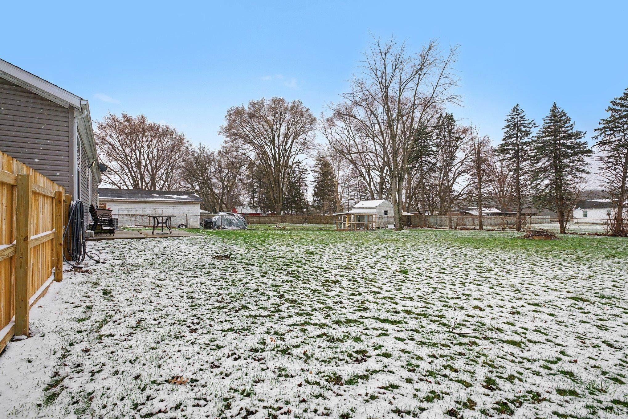 View of fenced backyard