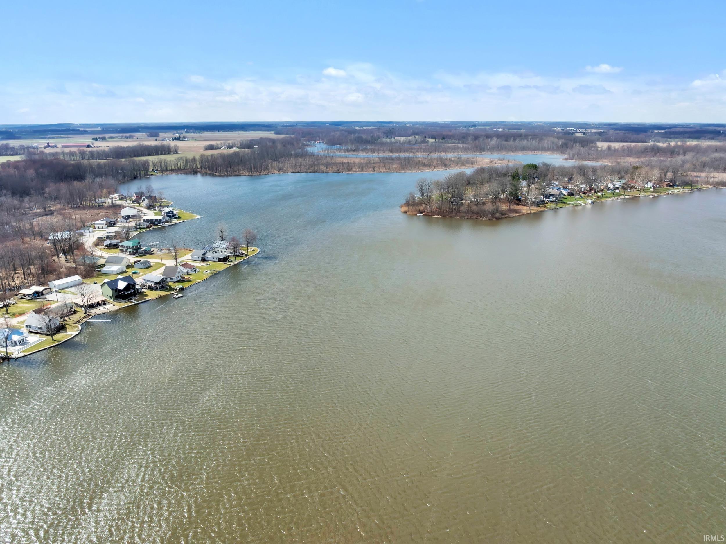 Bird's eye view of a nearby body of water