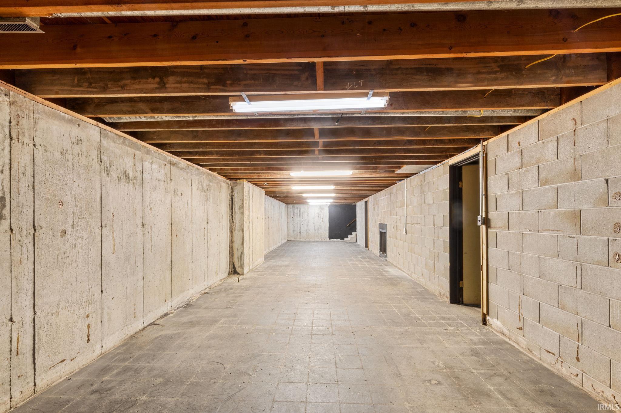 View of unfinished basement
