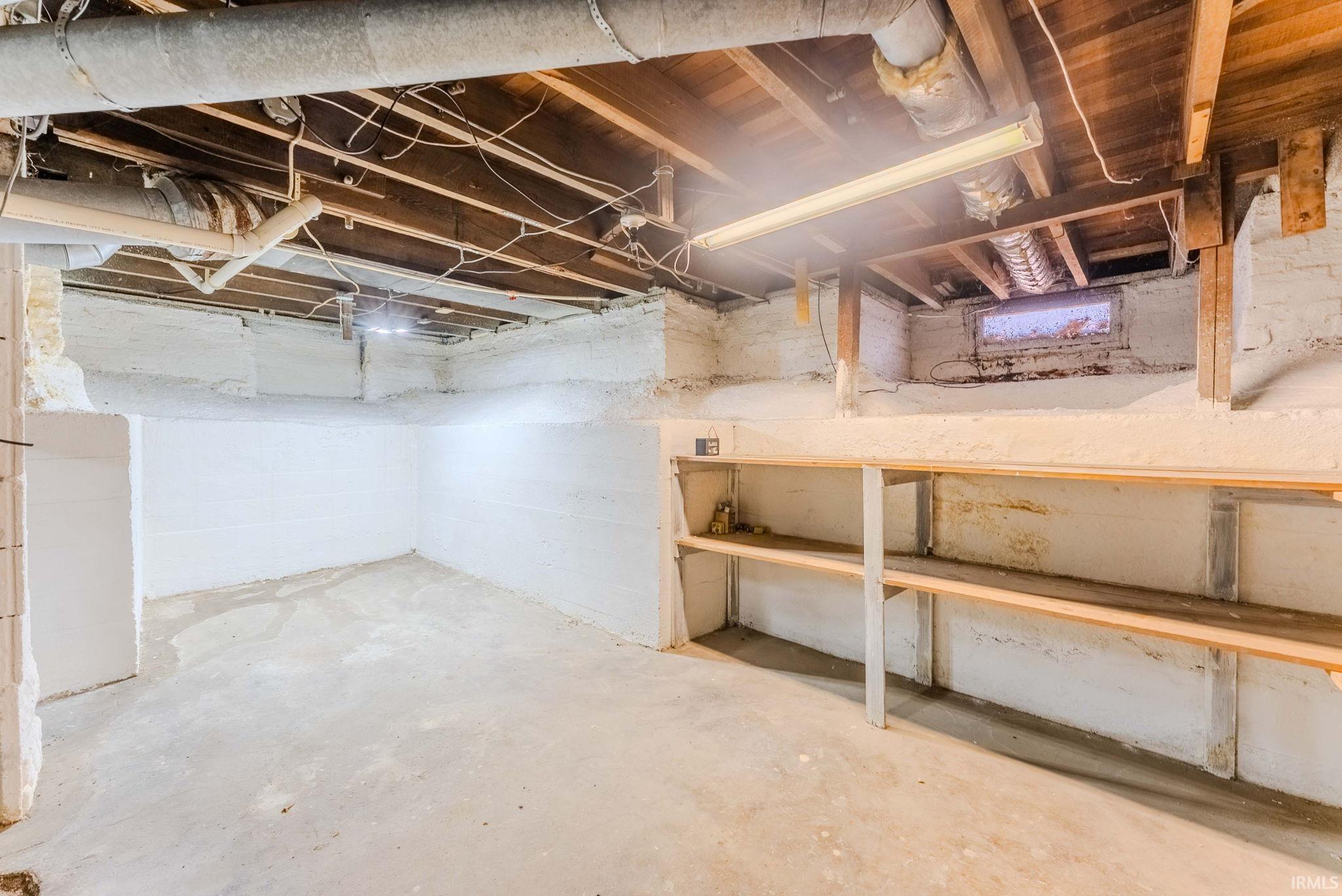 View of unfinished basement