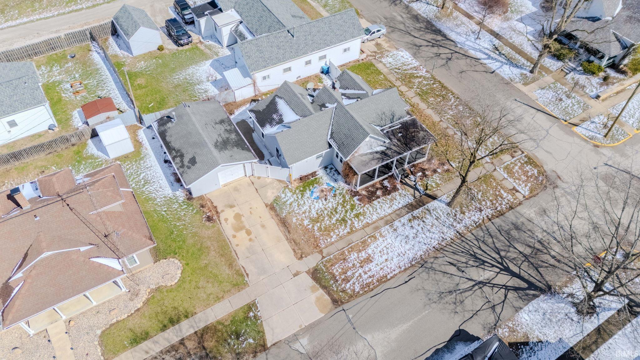 Aerial view of residential area