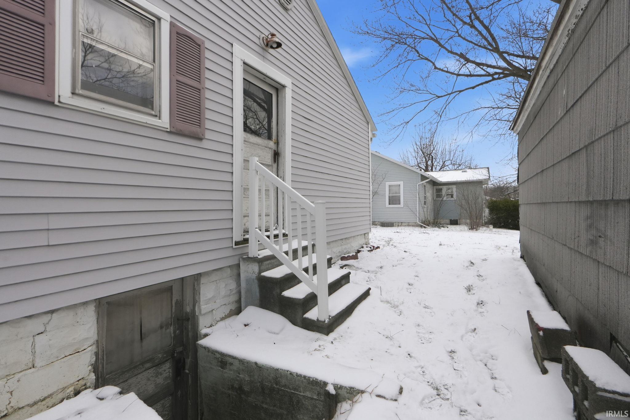 View of snow covered patio