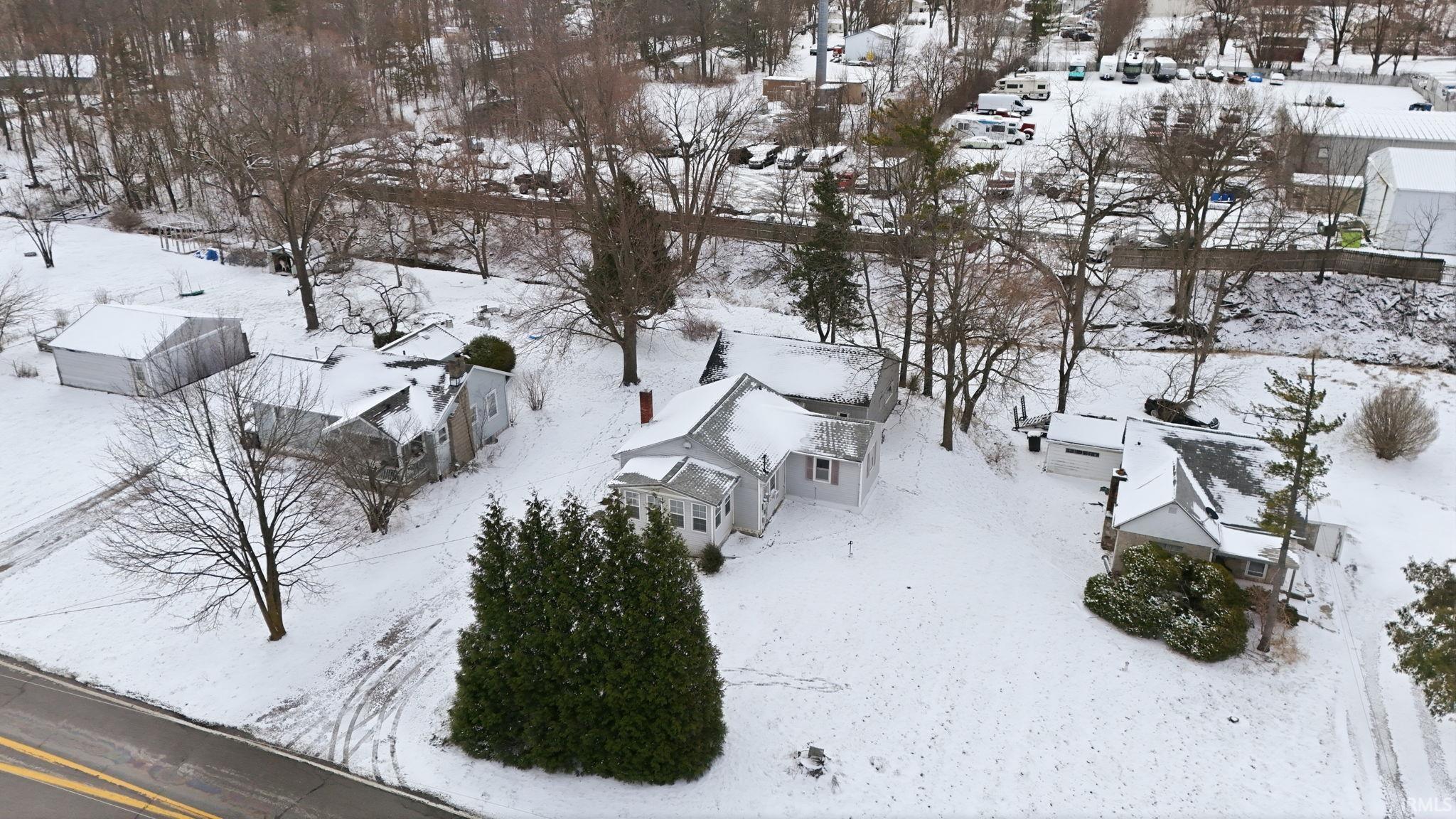 View of snowy aerial view