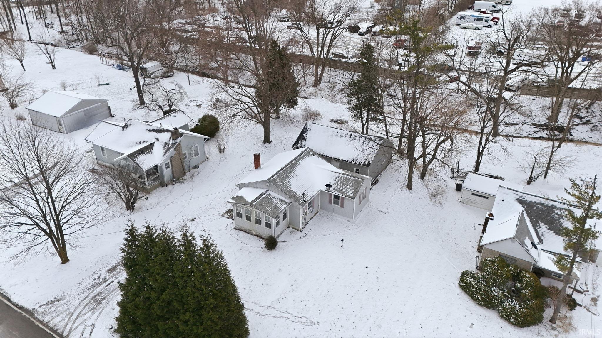 View of snowy aerial view