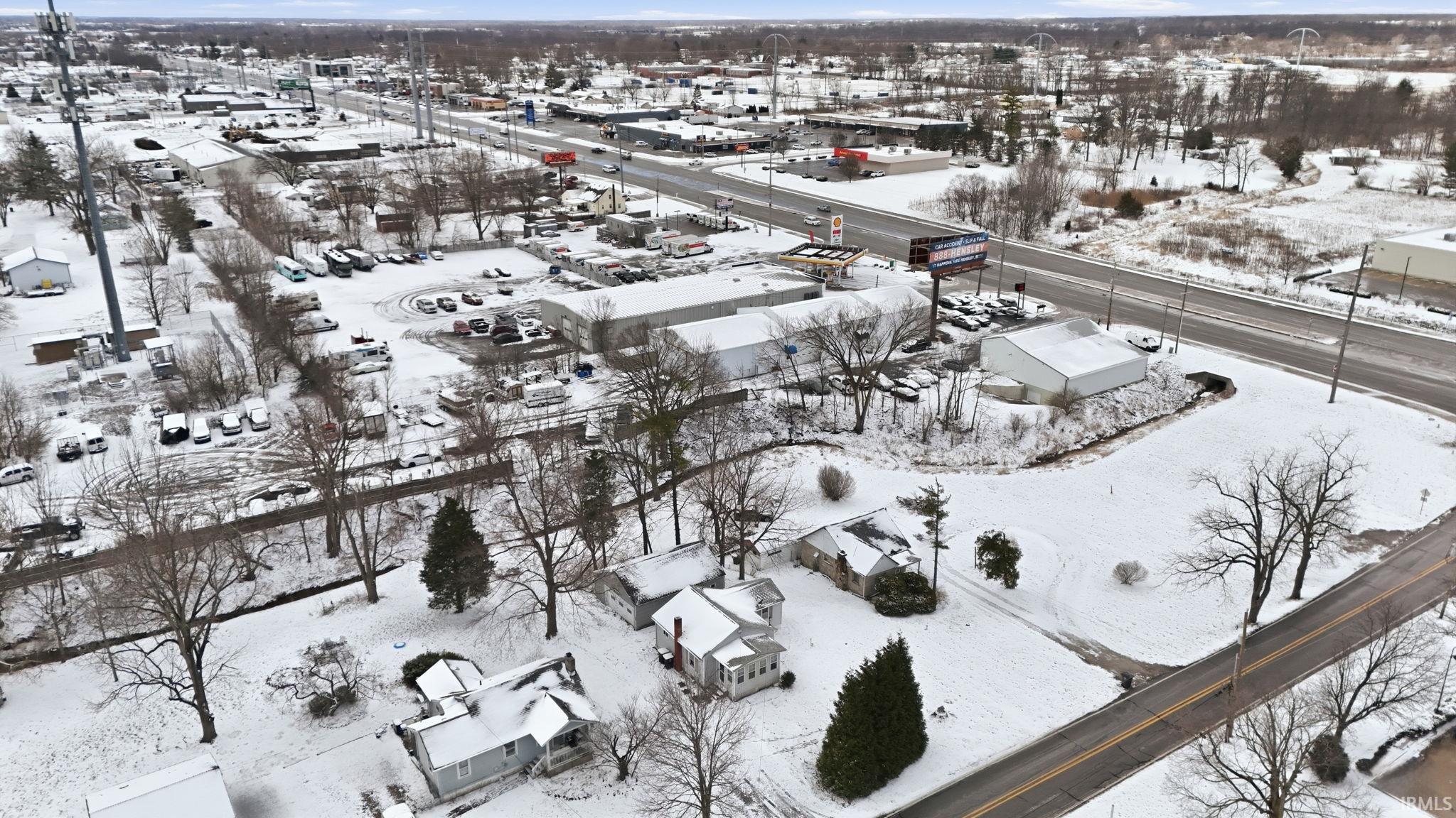 View of snowy aerial view