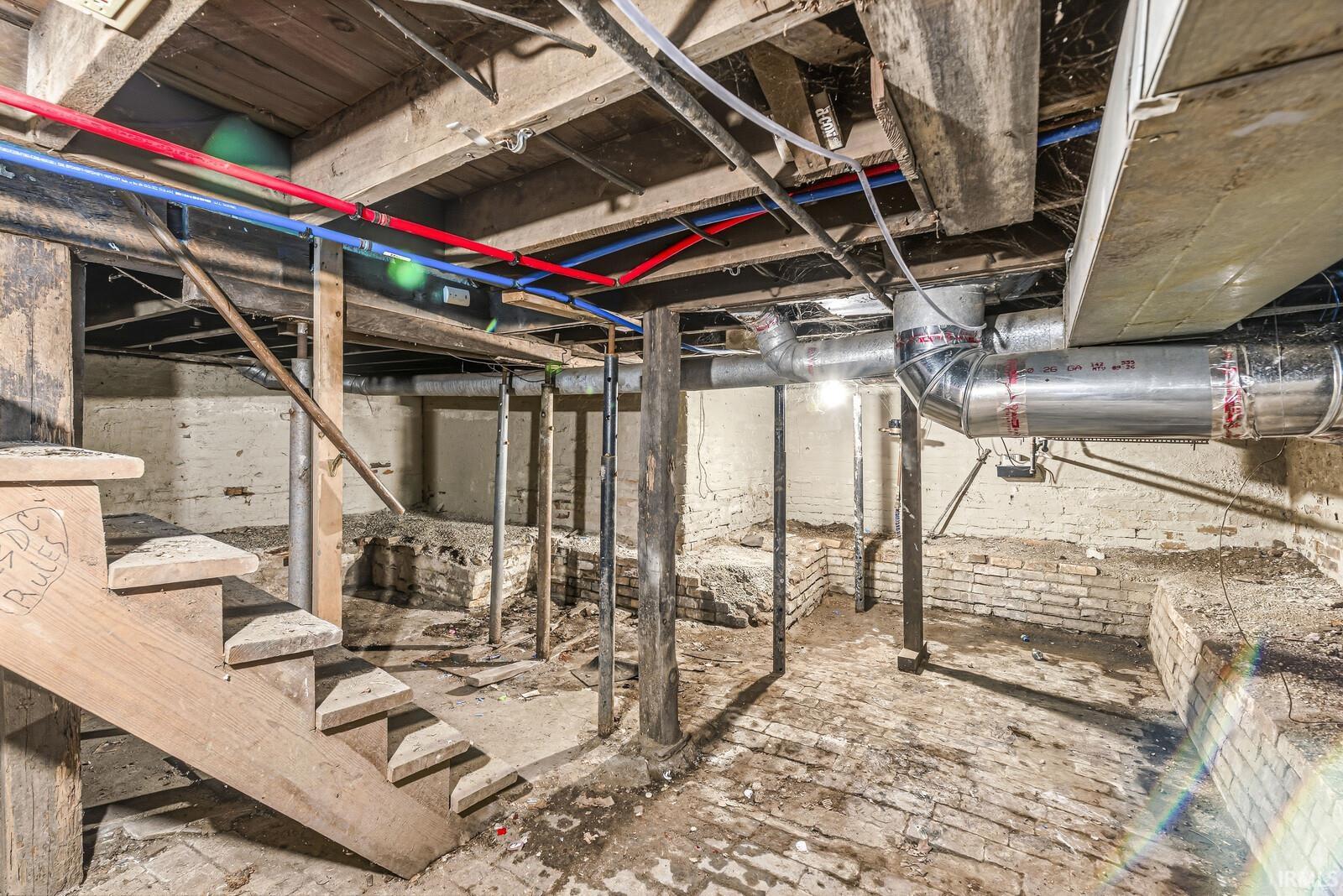 View of unfinished basement