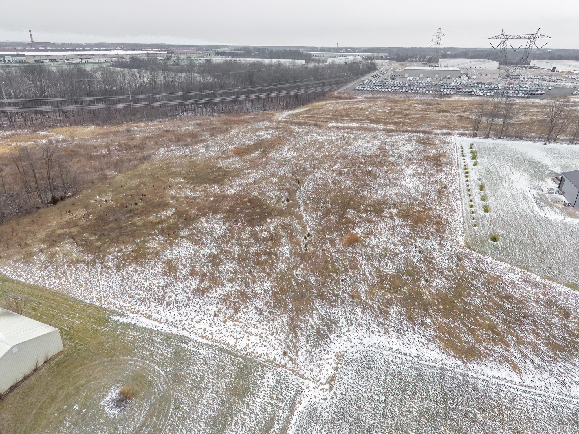 Aerial view of sparsely populated area