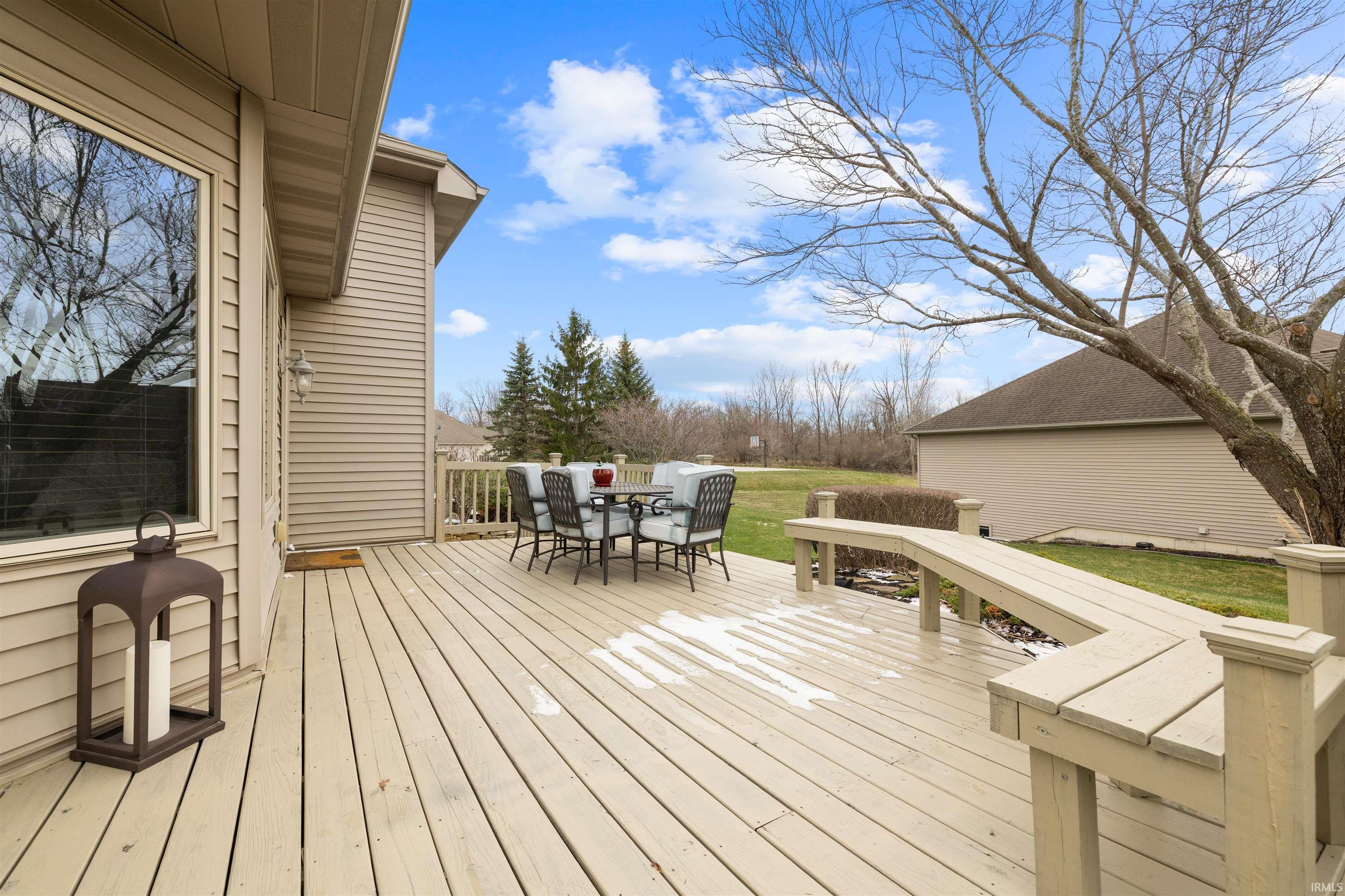 Wooden deck with outdoor dining area