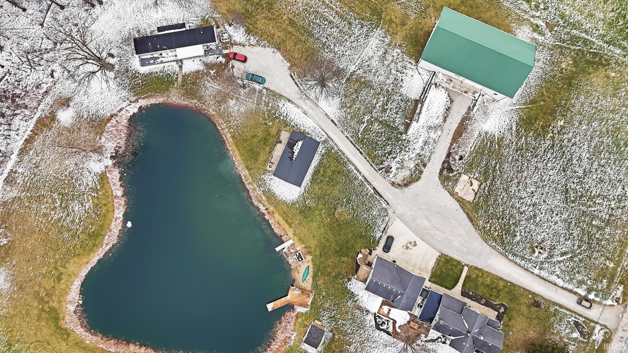 Aerial view of a large body of water