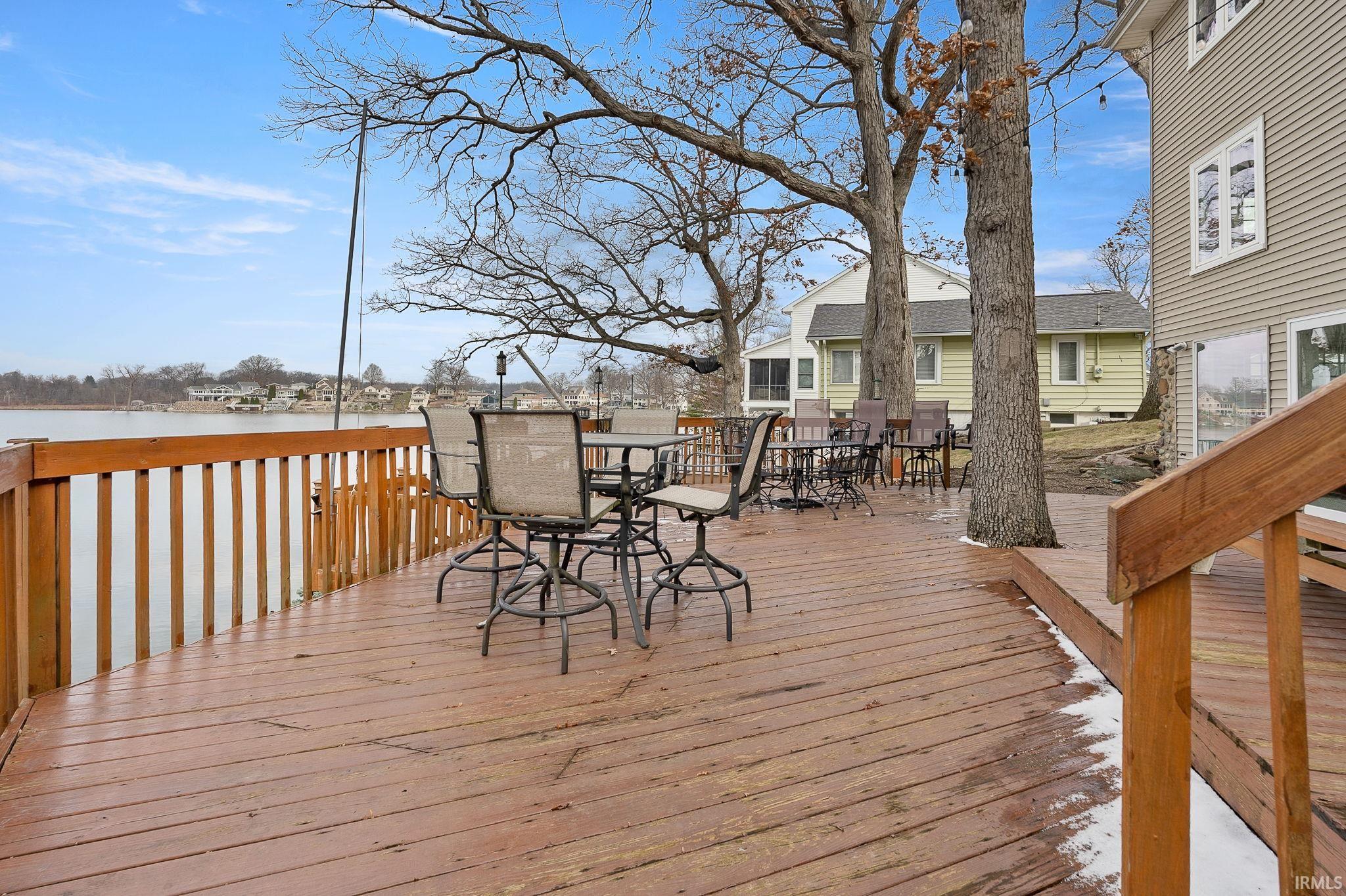 Wooden terrace with outdoor dining space