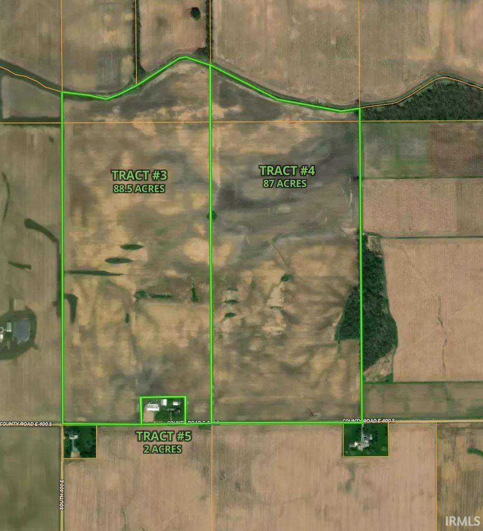 Aerial view of property's location with property parcel outlined