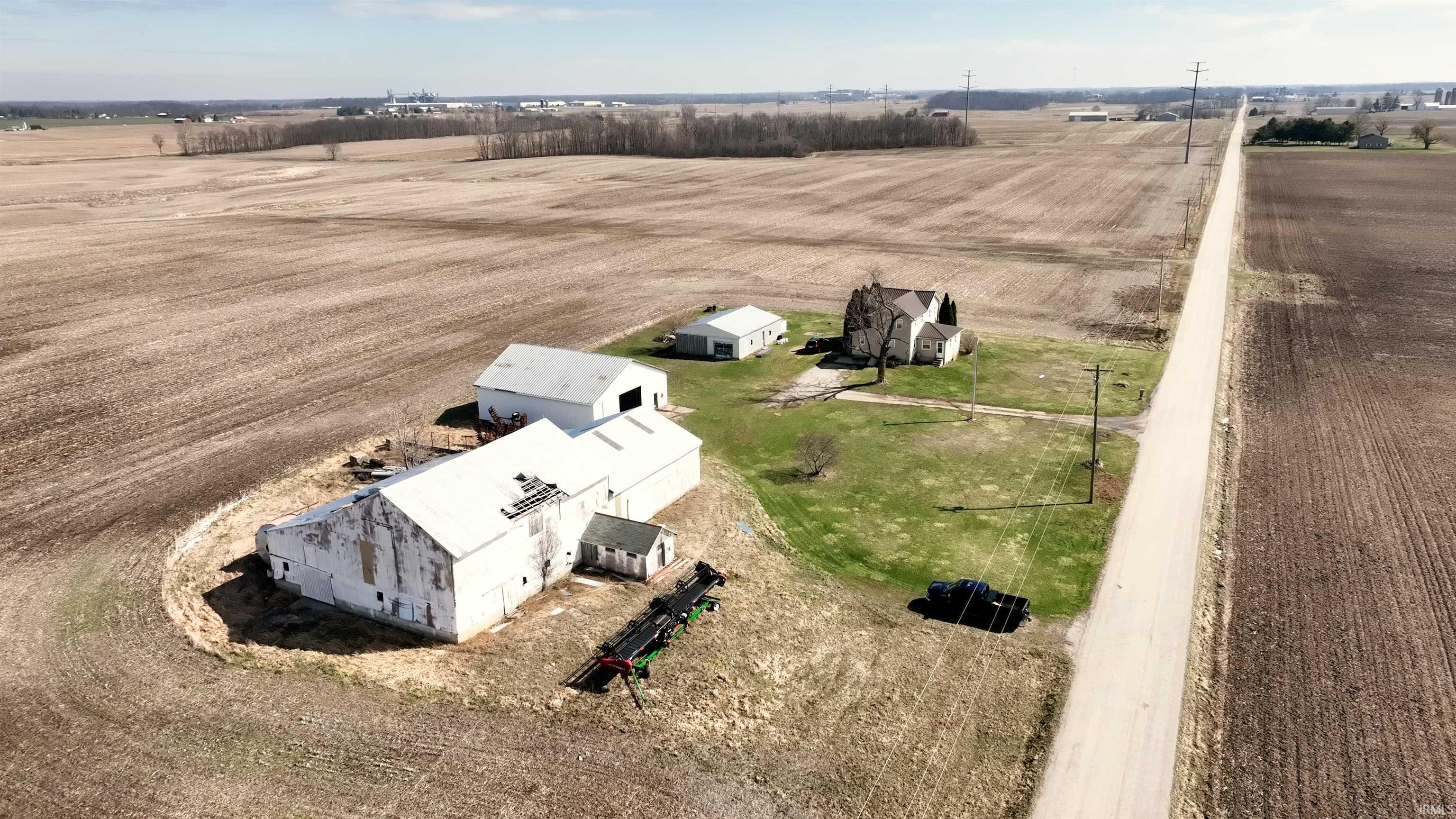 Aerial view of sparsely populated area
